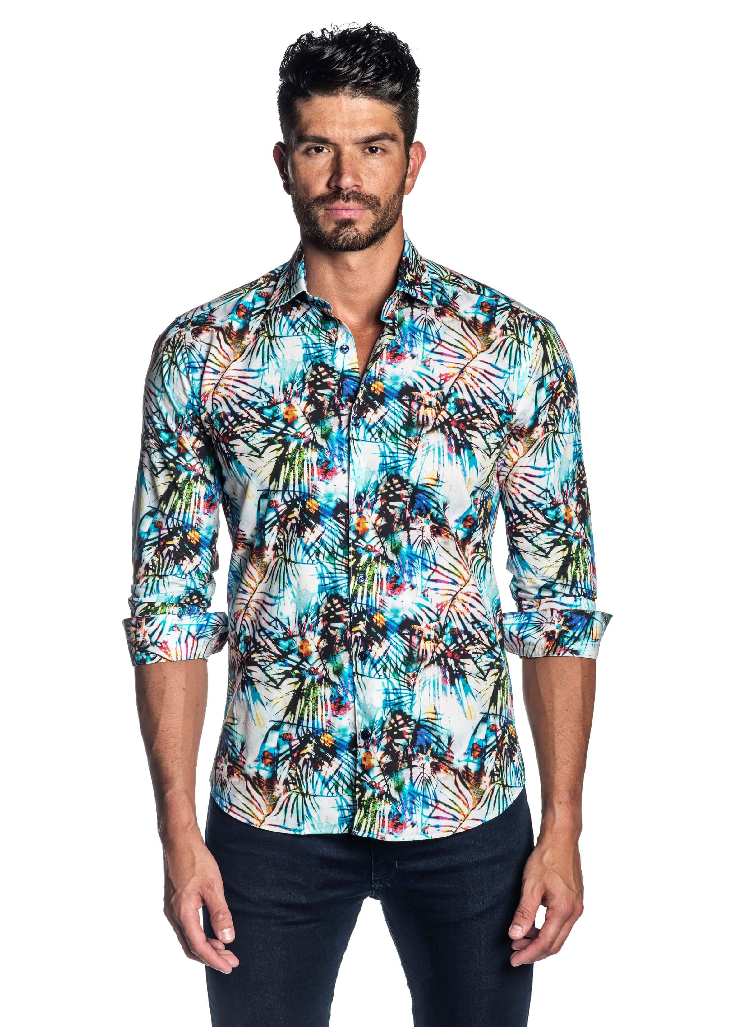 Boxy Fit Shirt w/ Hawaiian Collar - Multicolor/Red – Feature