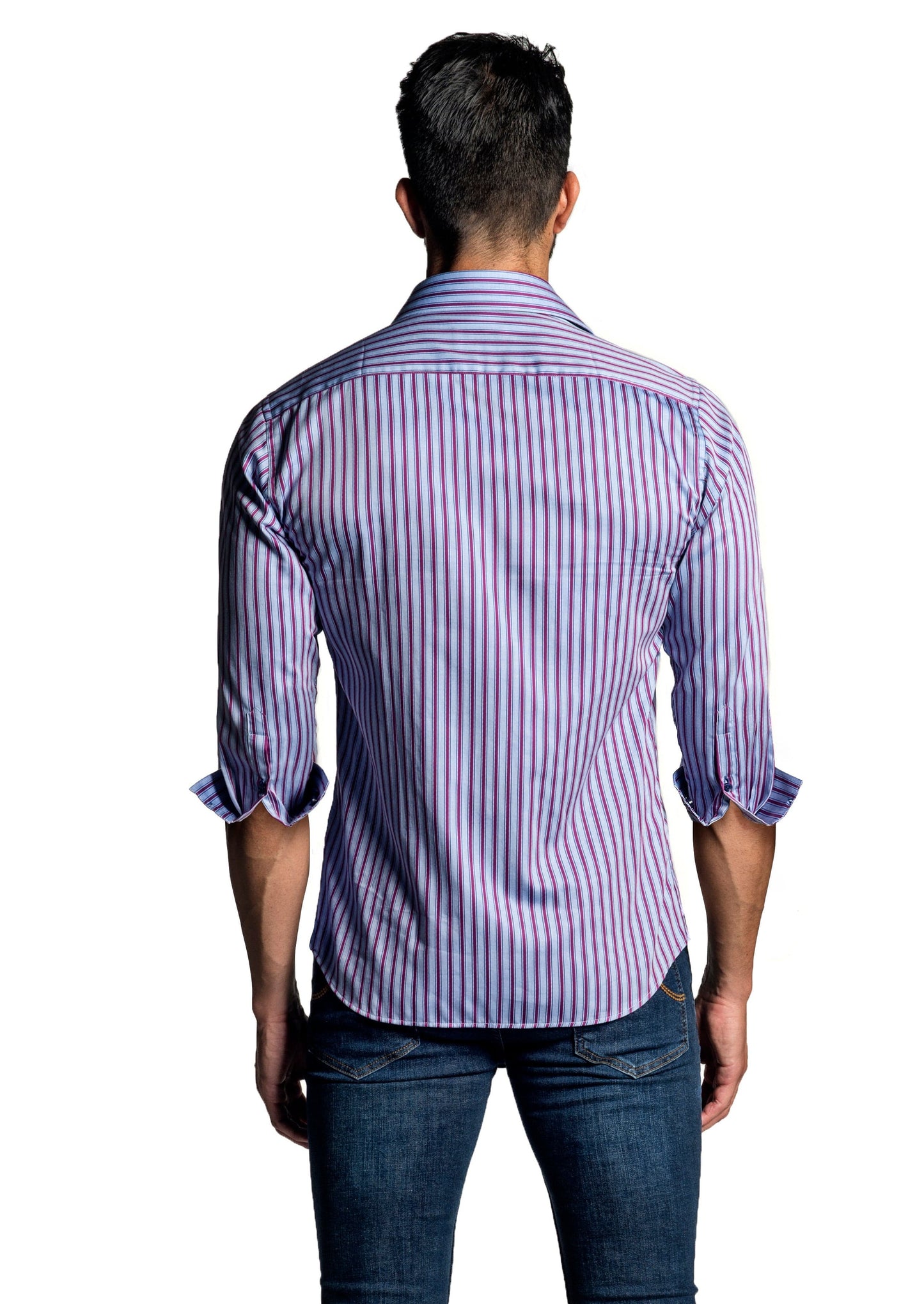 Blue + Purple Long Sleeve Shirt T-6615 - Back - Jared Lang
