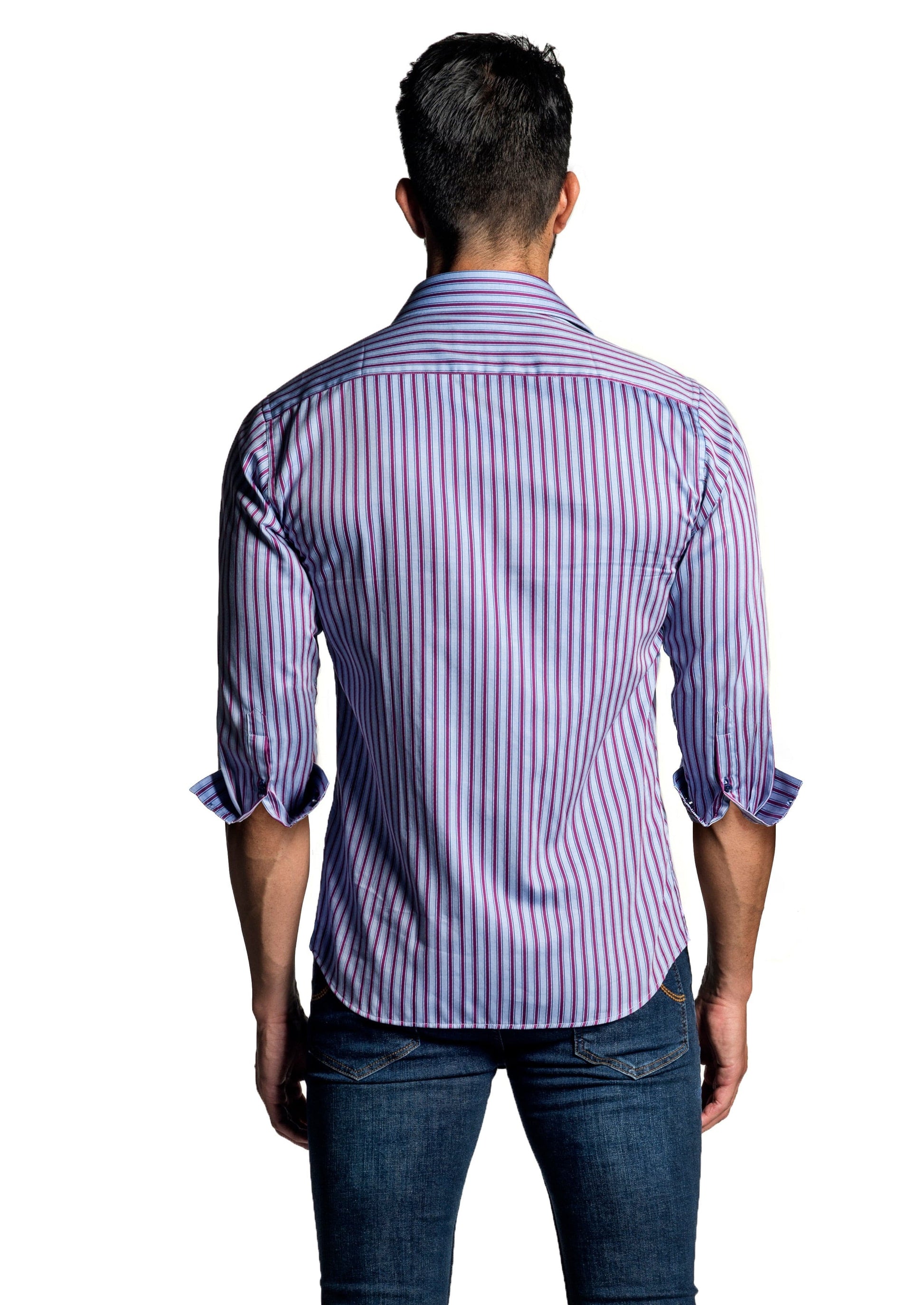 Blue + Purple Long Sleeve Shirt T-6615 - Back - Jared Lang
