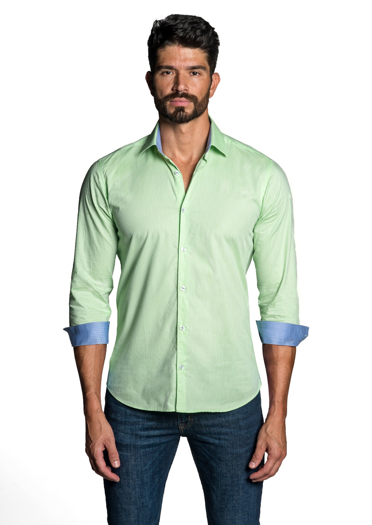 Lime Green Long Sleeve Shirt T-6656 - Front - Jared Lang