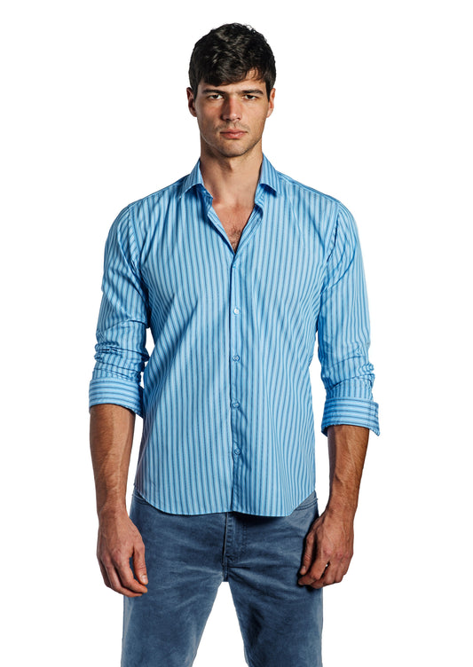 Blue Long Sleeve Shirt T-6692 Front