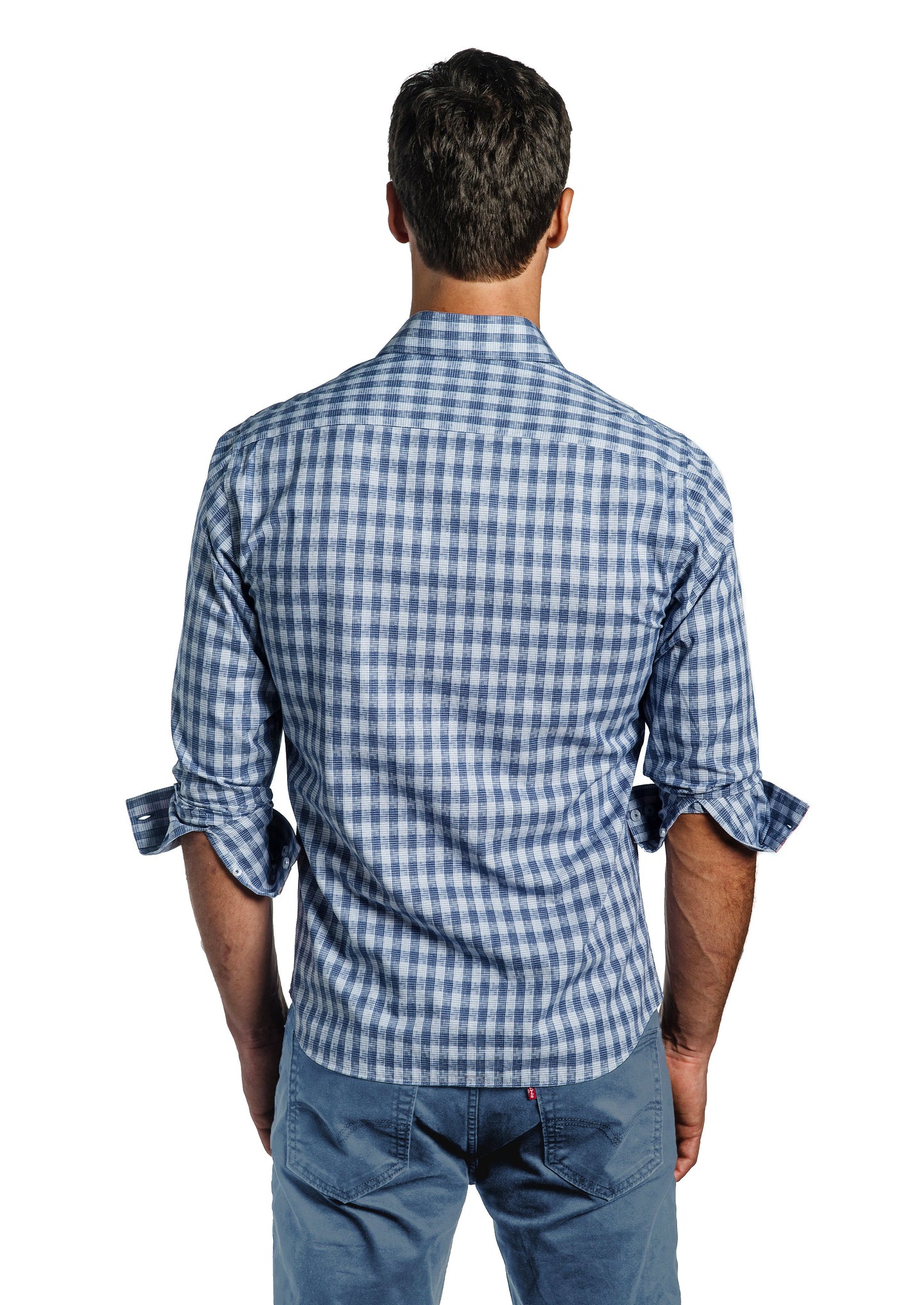 Blue Long Sleeve Shirt T-6702 Back