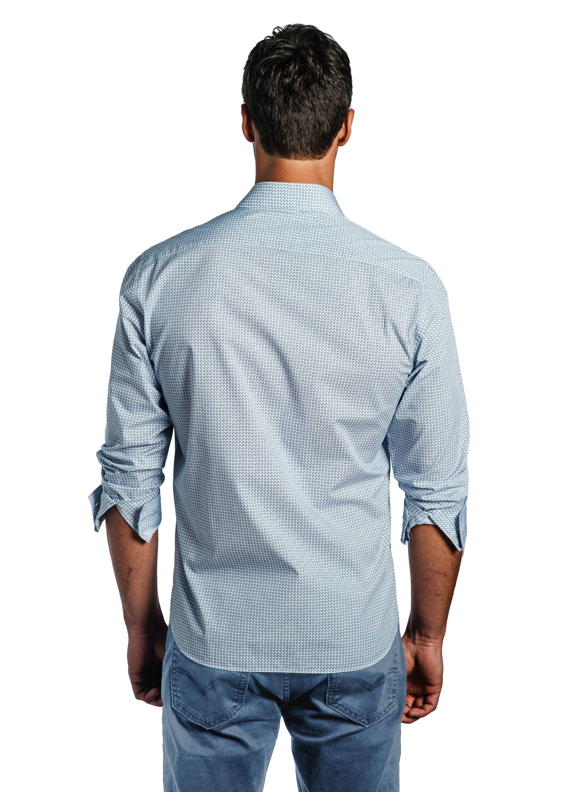 White Long Sleeve Shirt T-6704 Back