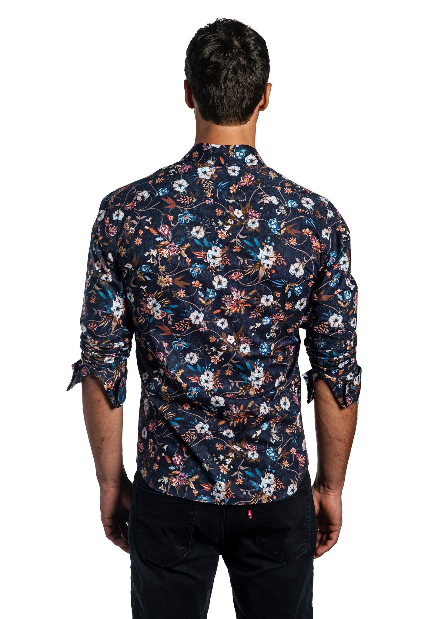 Navy Long Sleeve Shirt T-6712 Back