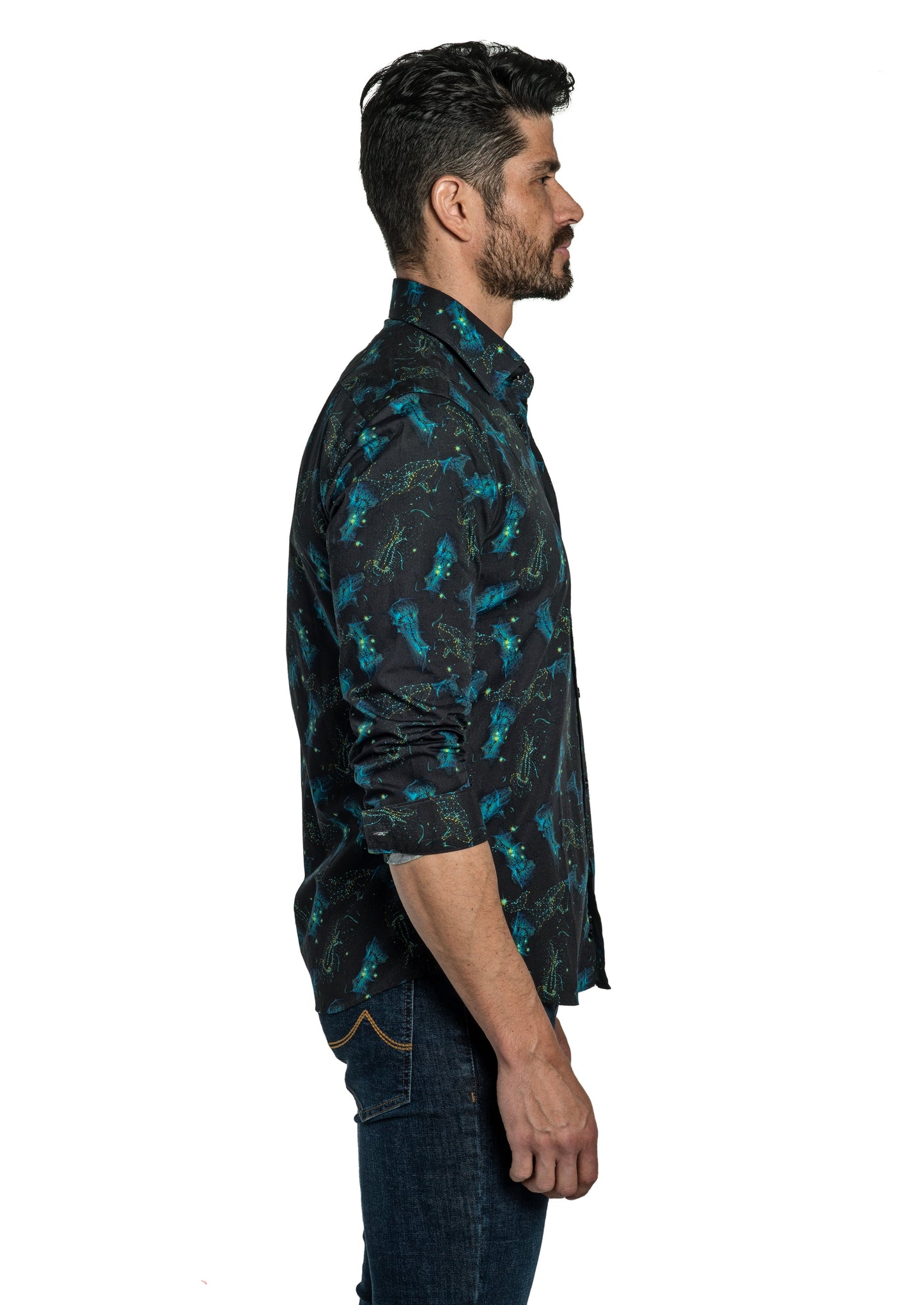Black Long Sleeve Shirt T-6751 Side
