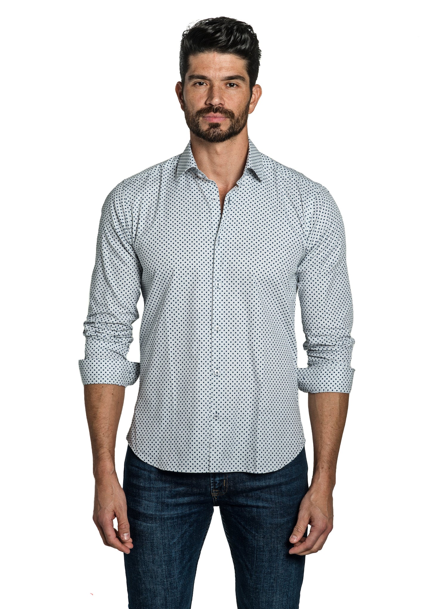 Grey Long Sleeve Shirt T-6759 Front