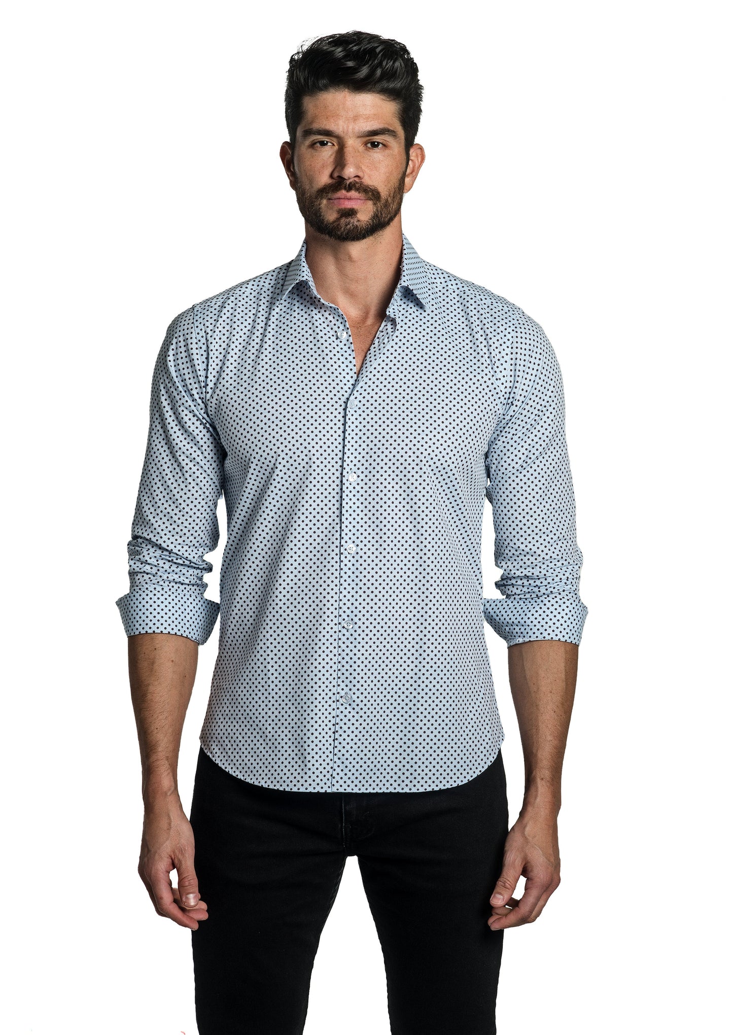 Light Blue Long Sleeve Shirt T-6760 Front