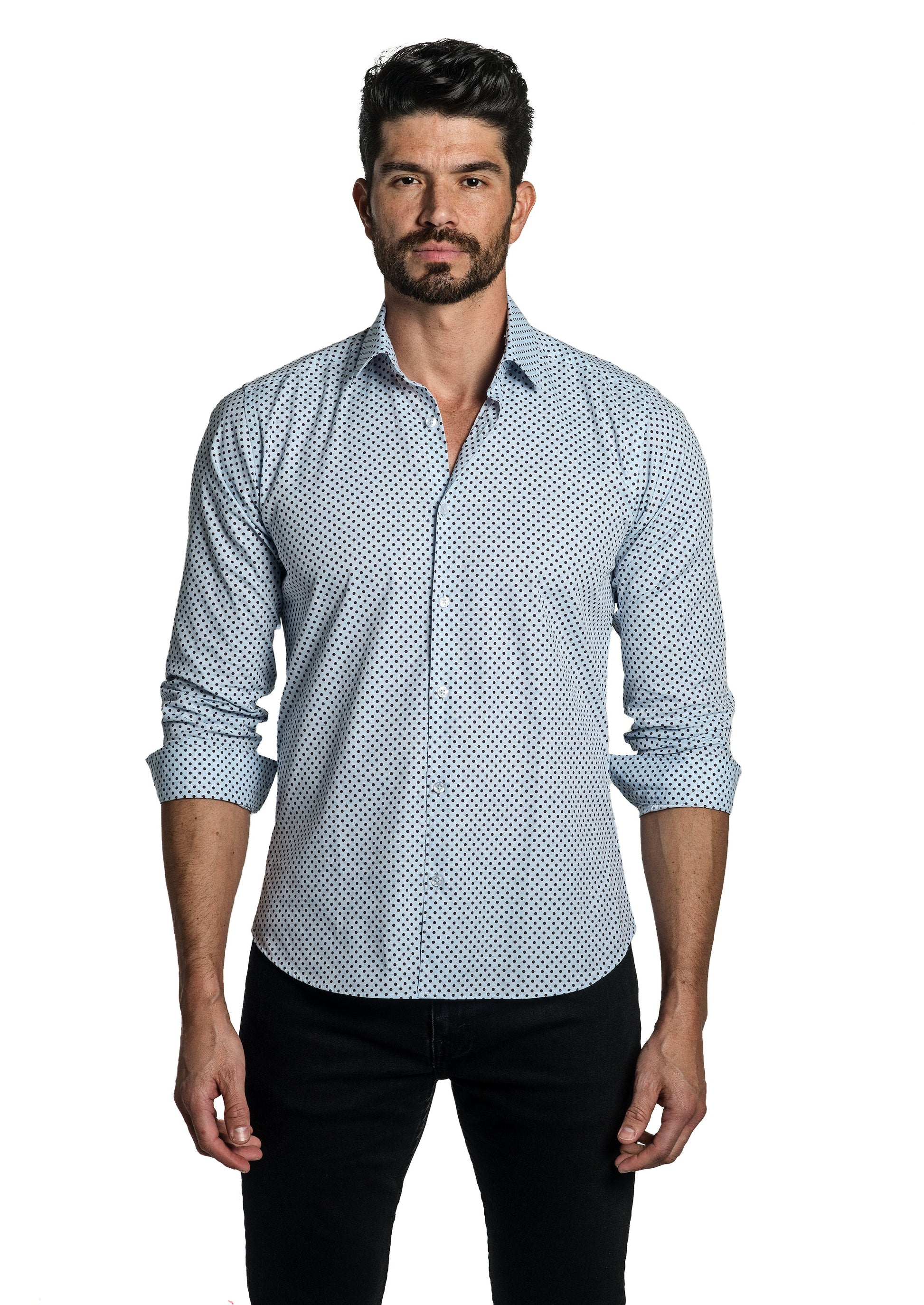 Light Blue Long Sleeve Shirt T-6760 Front