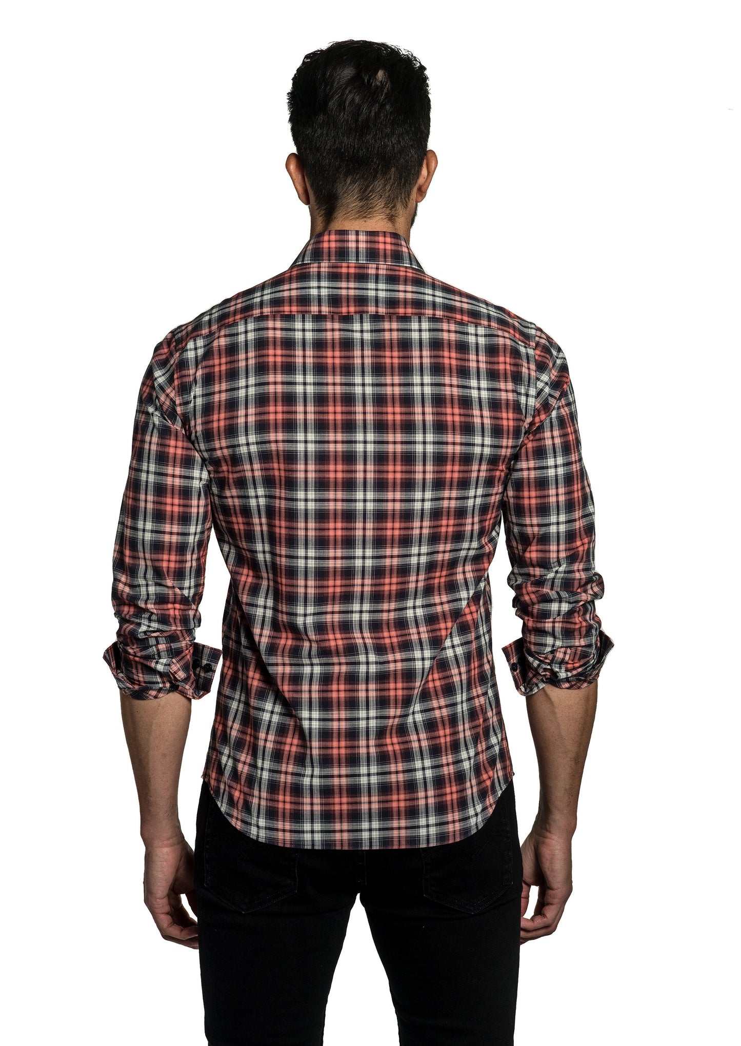 Red Check Long Sleeve Shirt T-6761 Back