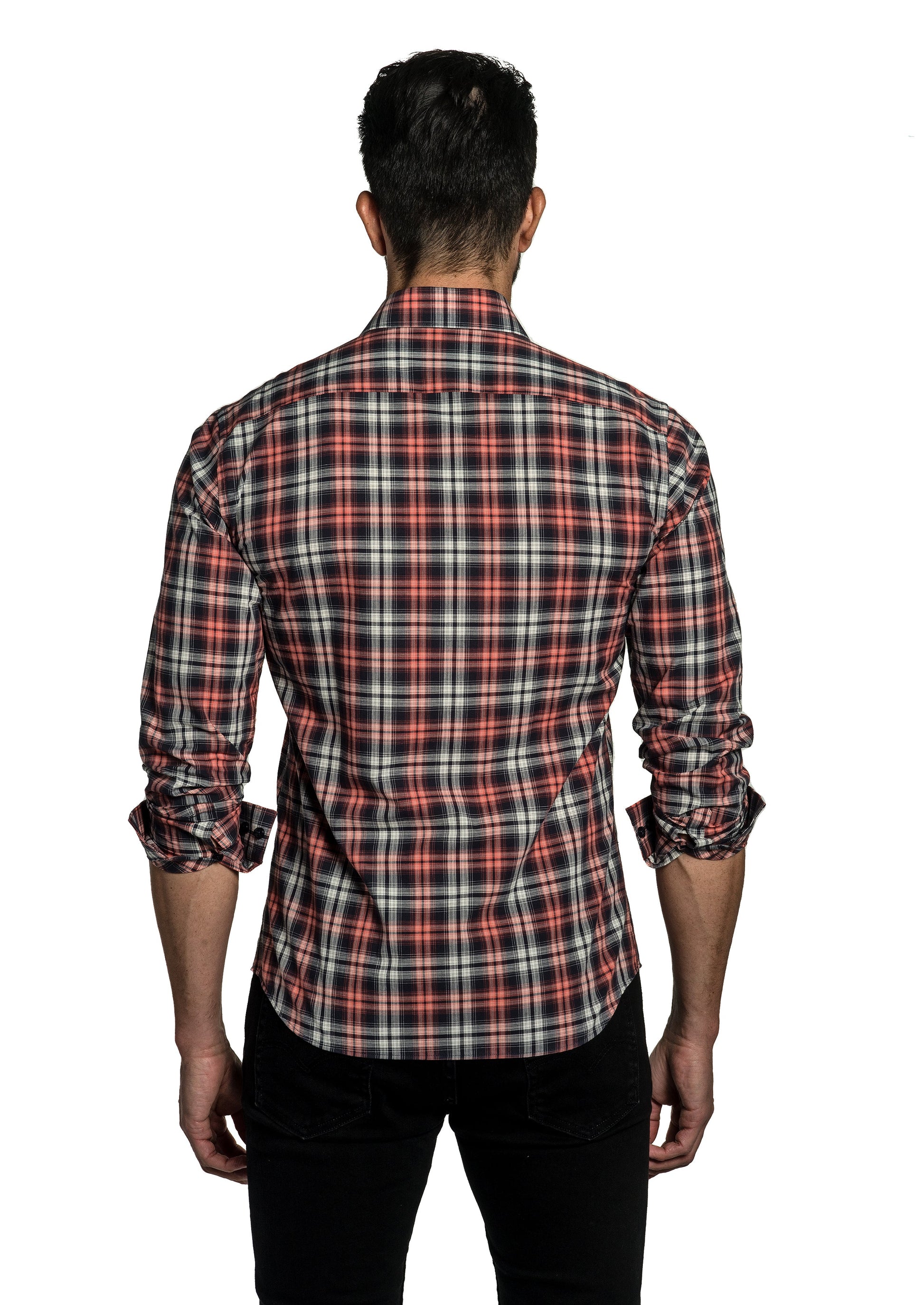 Red Check Long Sleeve Shirt T-6761 Back