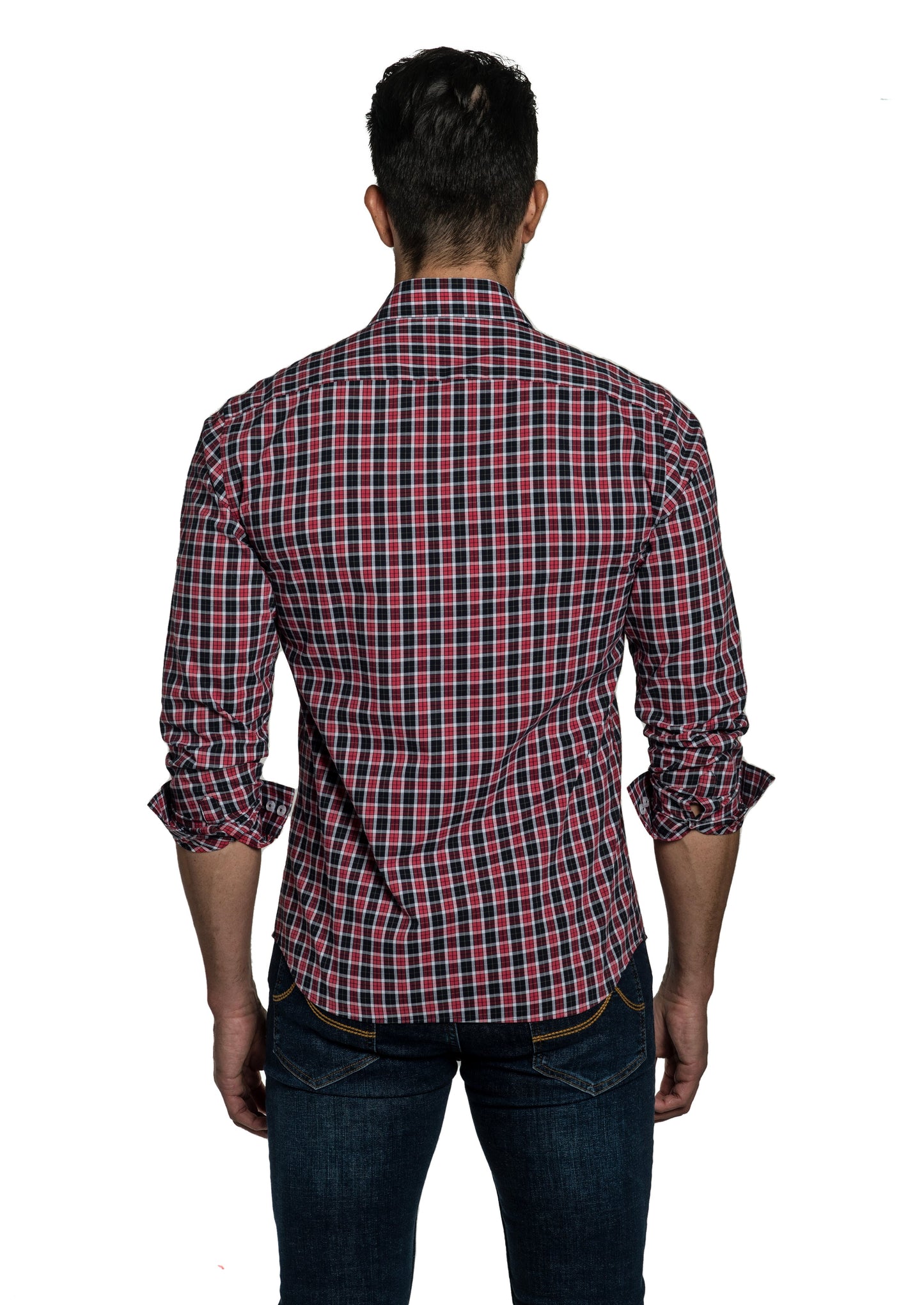Red + Black Long Sleeve Shirt T-6762 Back
