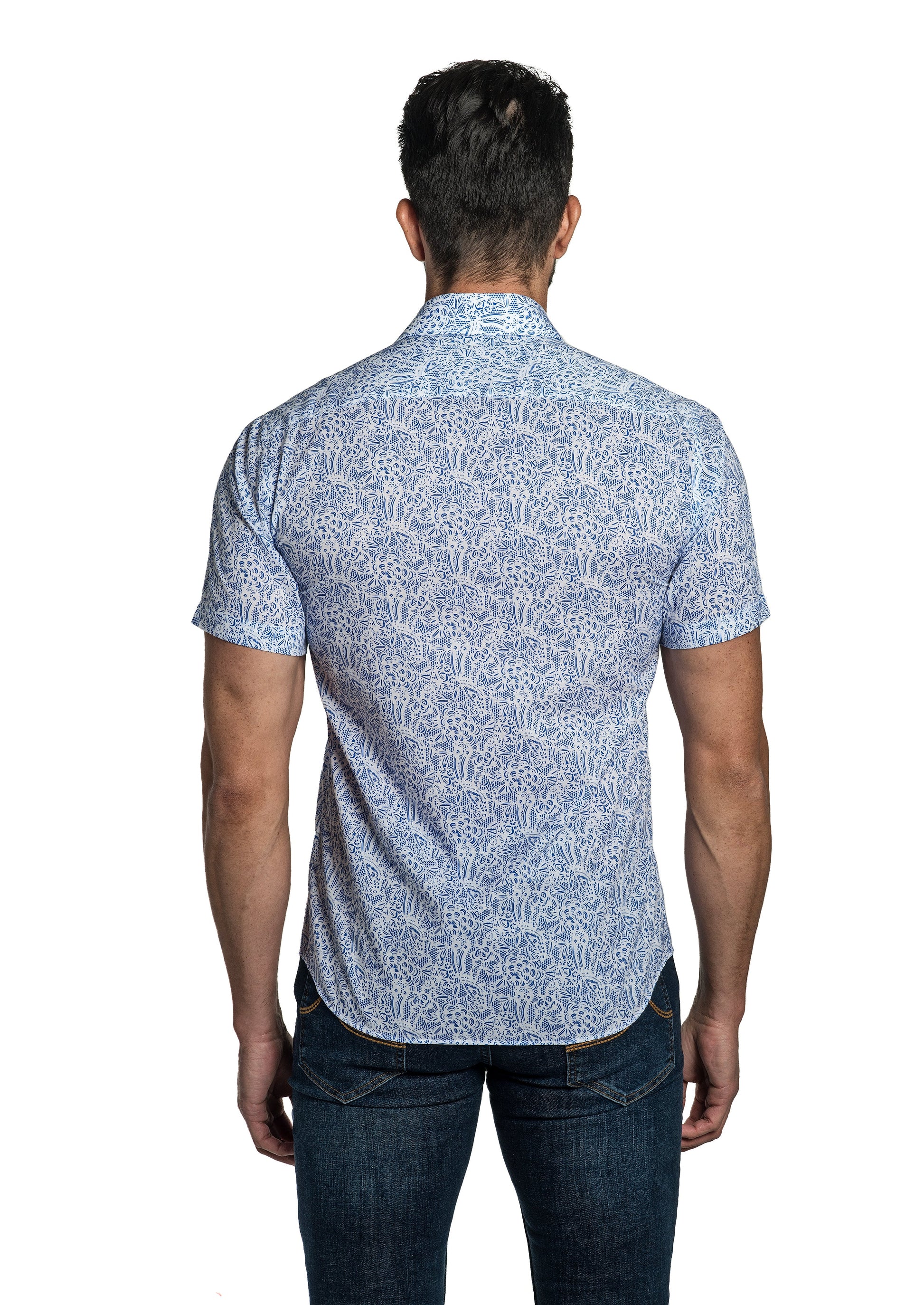 White Short Sleeve Shirt T-6767SS Back