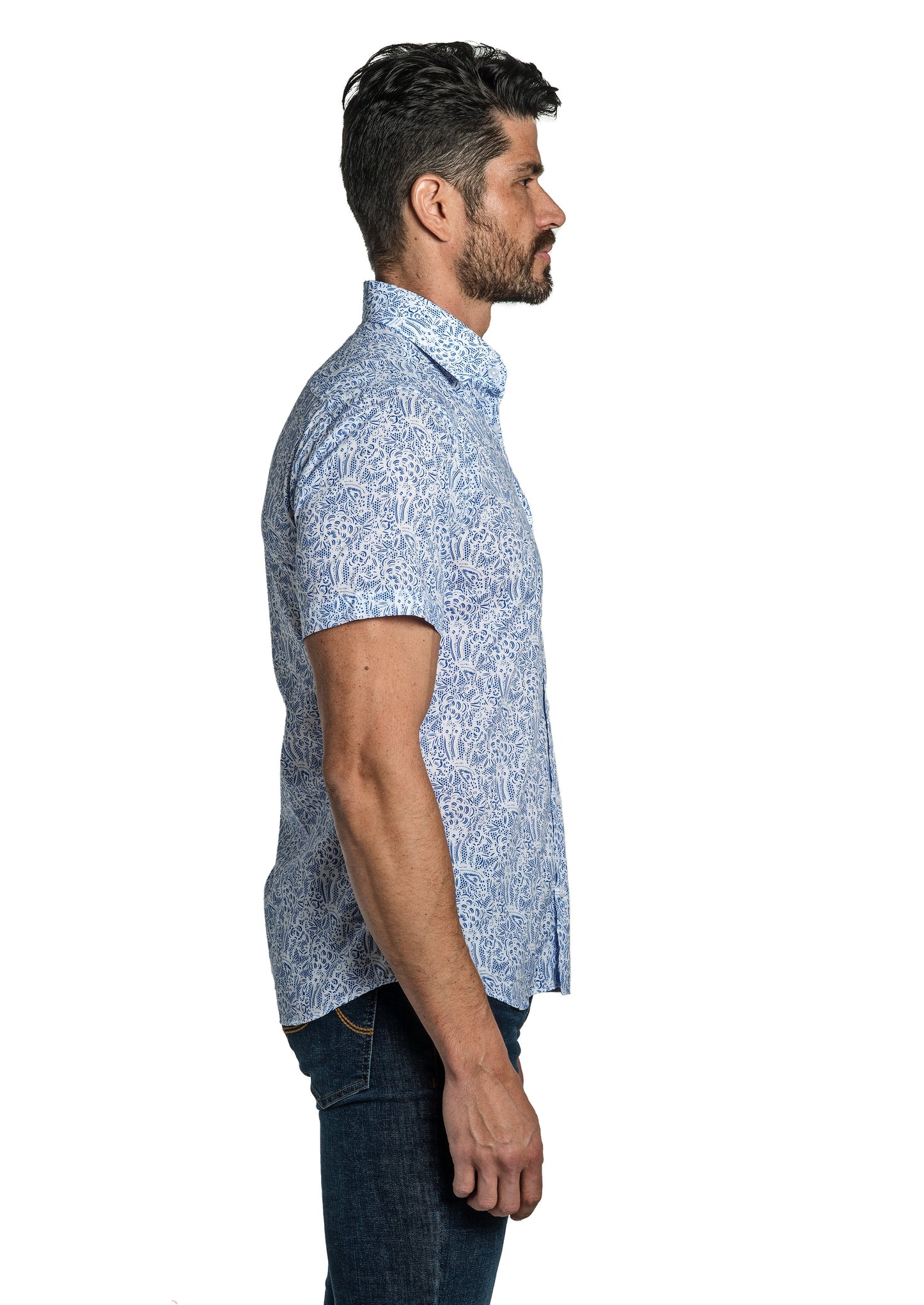 White Short Sleeve Shirt T-6767SS Side