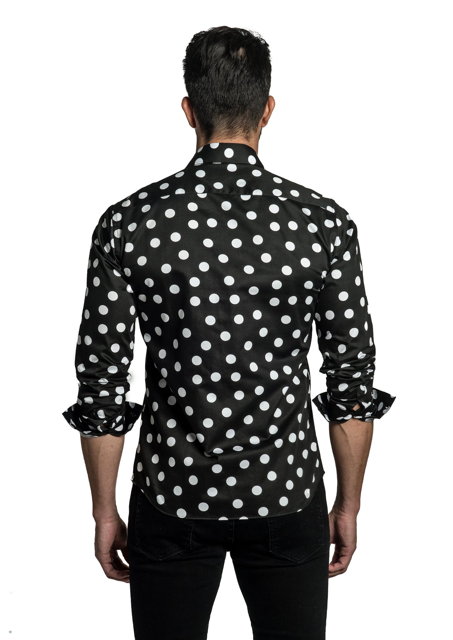 Black + White Long Sleeve Shirt T-6779 Back