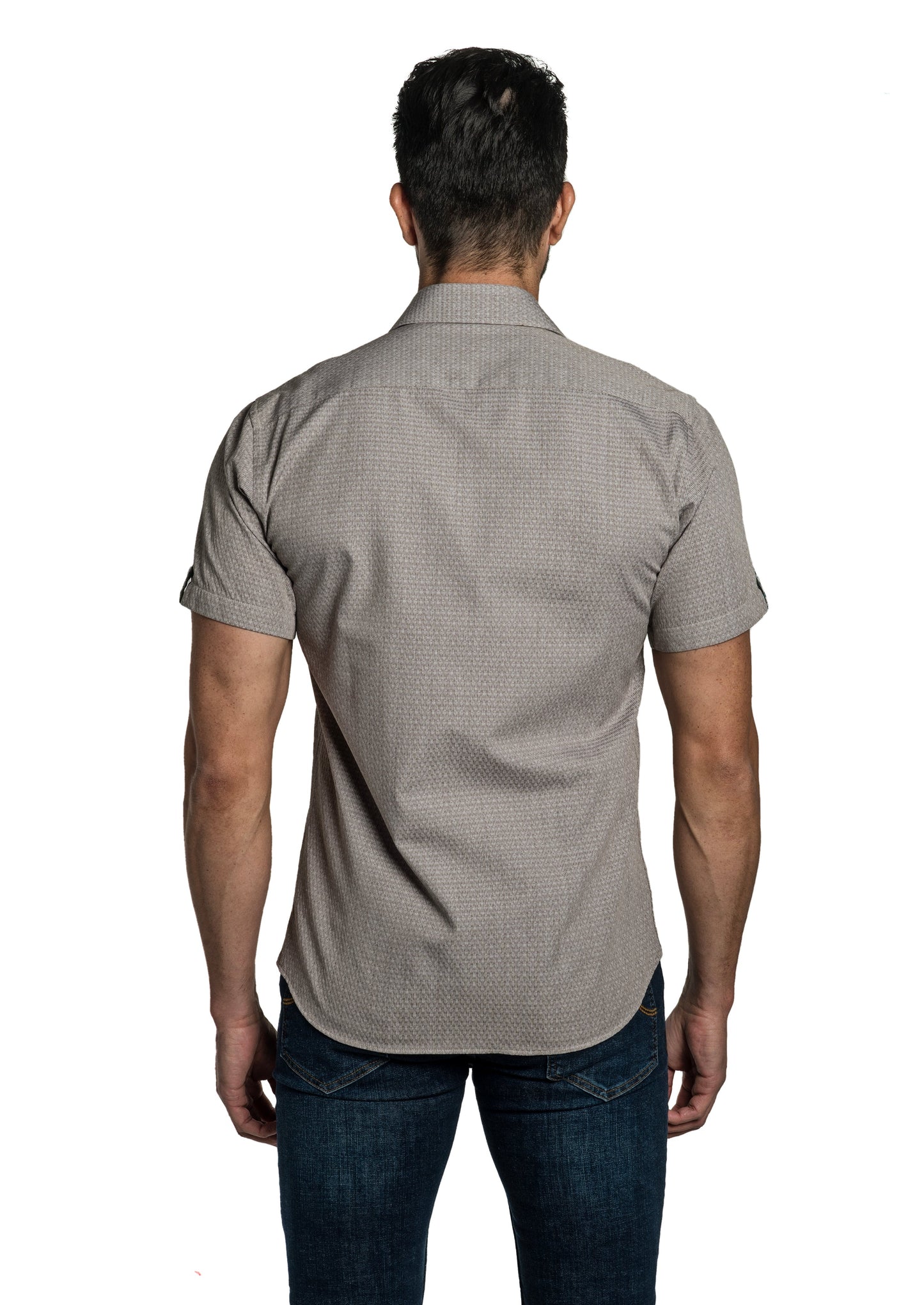Brown Short Sleeve Shirt T-6785SS Back
