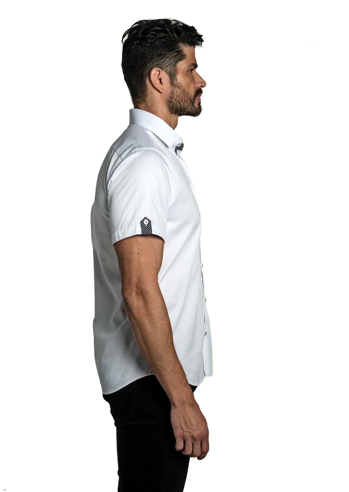 White Short Sleeve Shirt T-6788SS Side