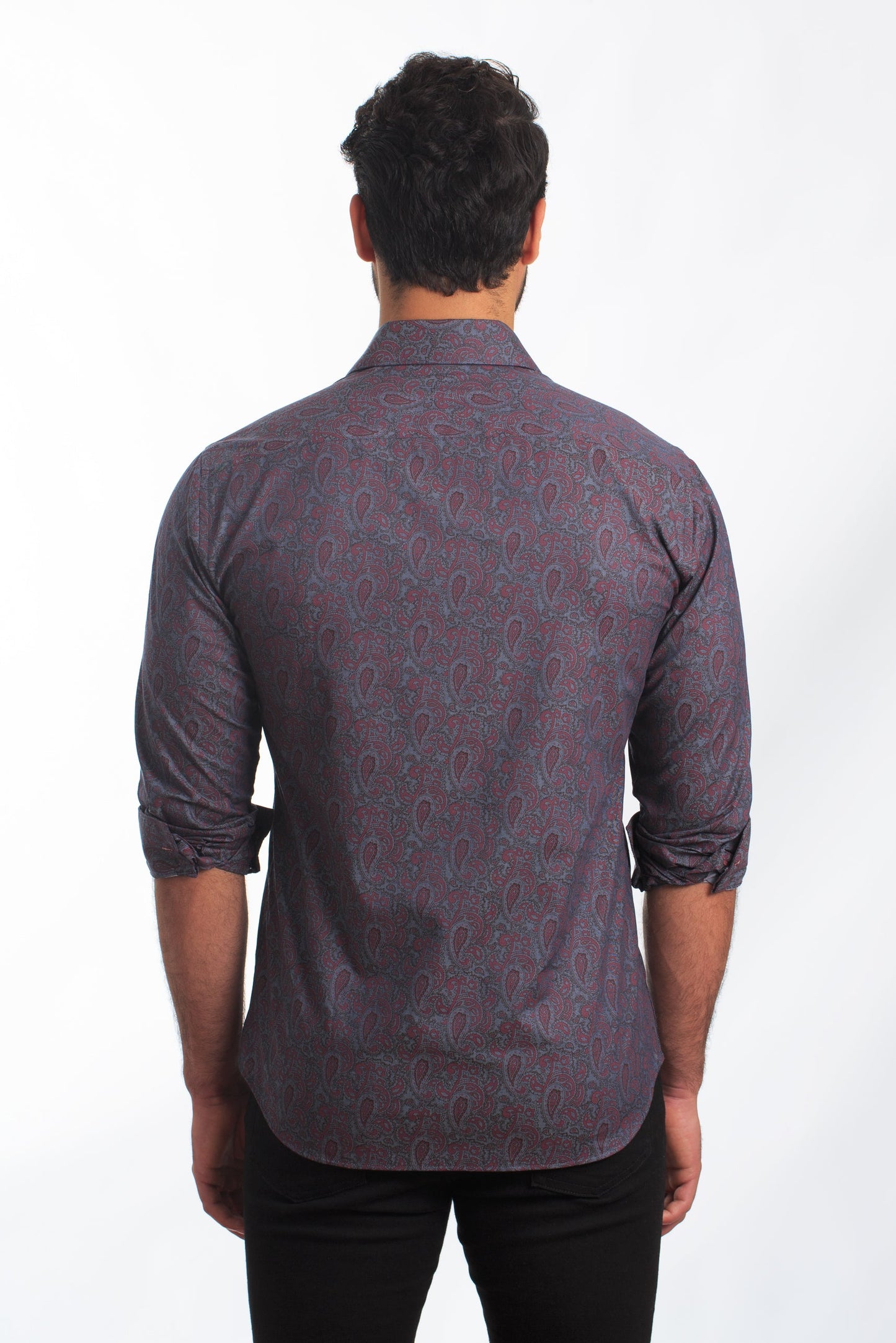Slate Chambray Long Sleeve Shirt T-6839 Back