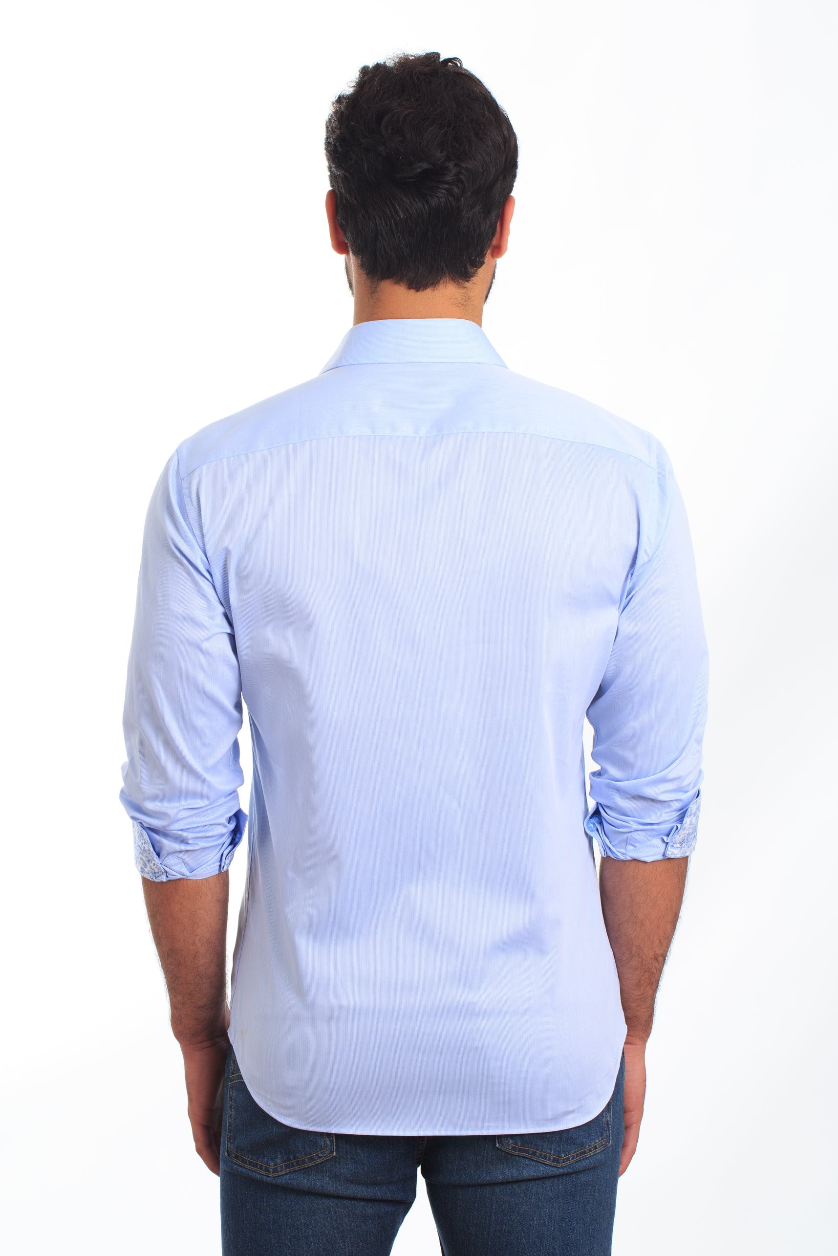 Navy Long Sleeve Shirt T-6844 Back