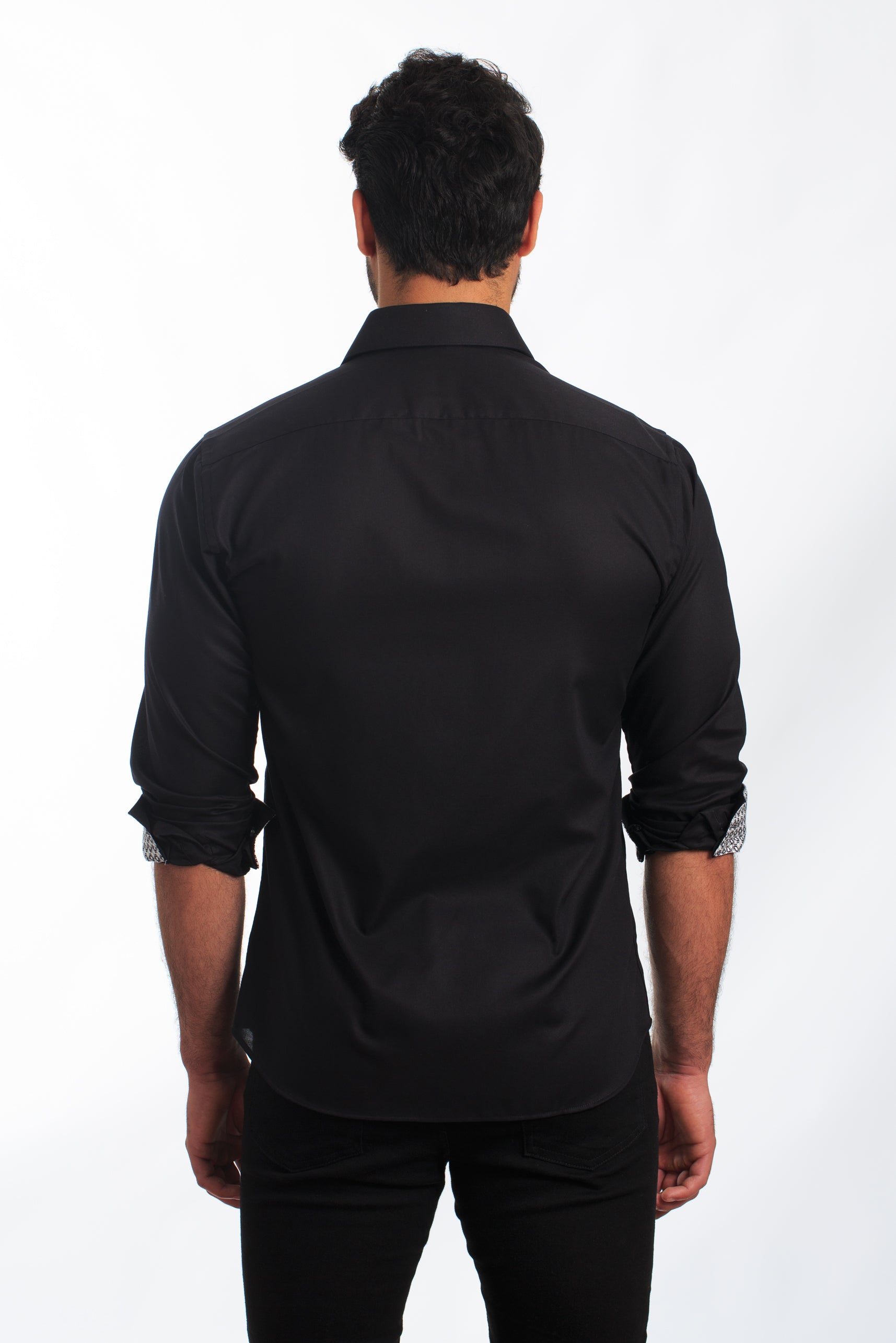 Black Long Sleeve Shirt T-6847 Back