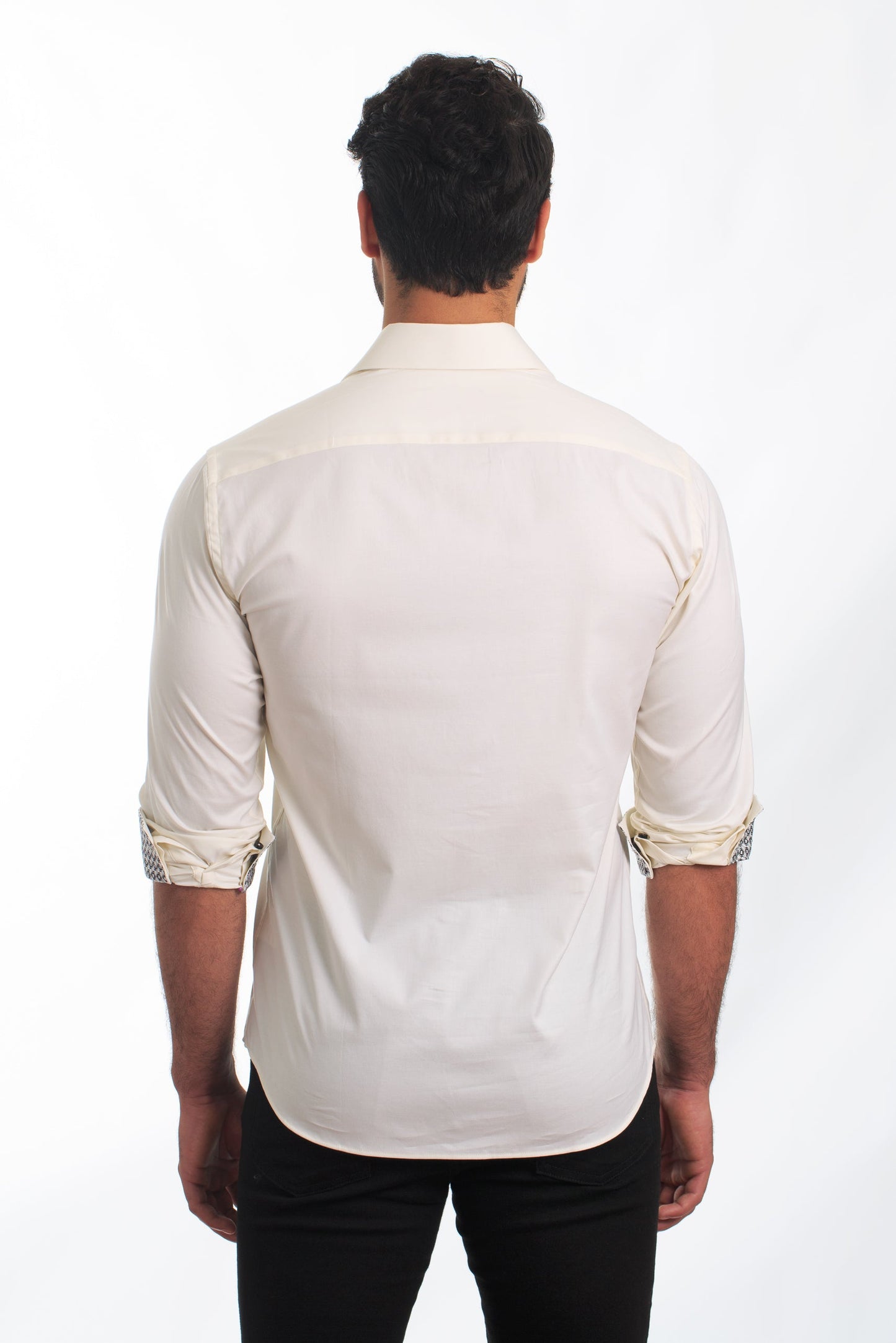 White Long Sleeve Shirt T-6848 Back