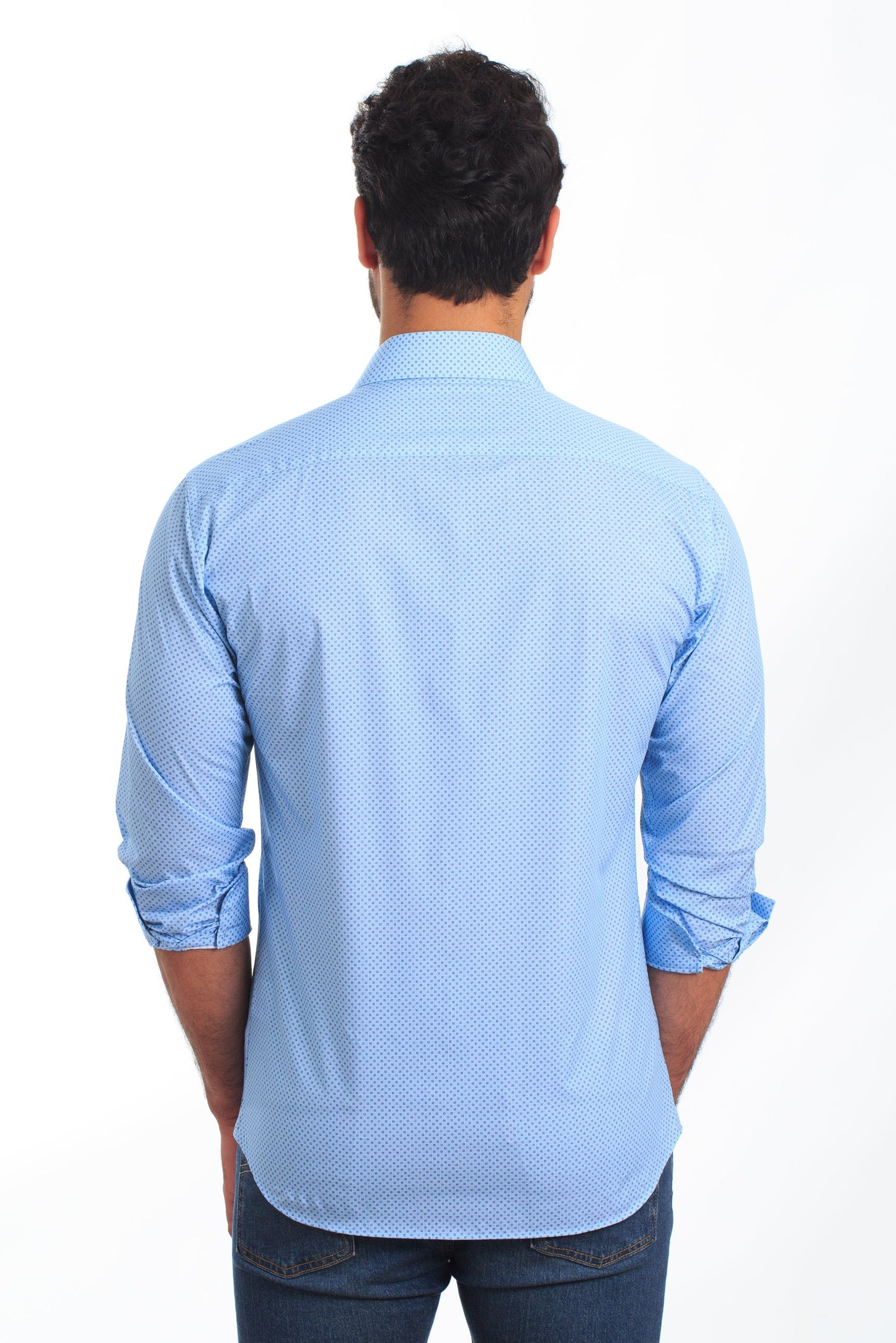 Light Blue Long Sleeve Shirt T-6849 Back