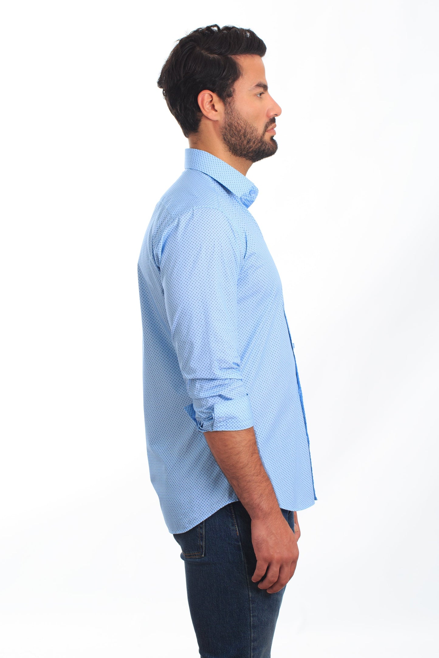 Light Blue Long Sleeve Shirt T-6849 Side