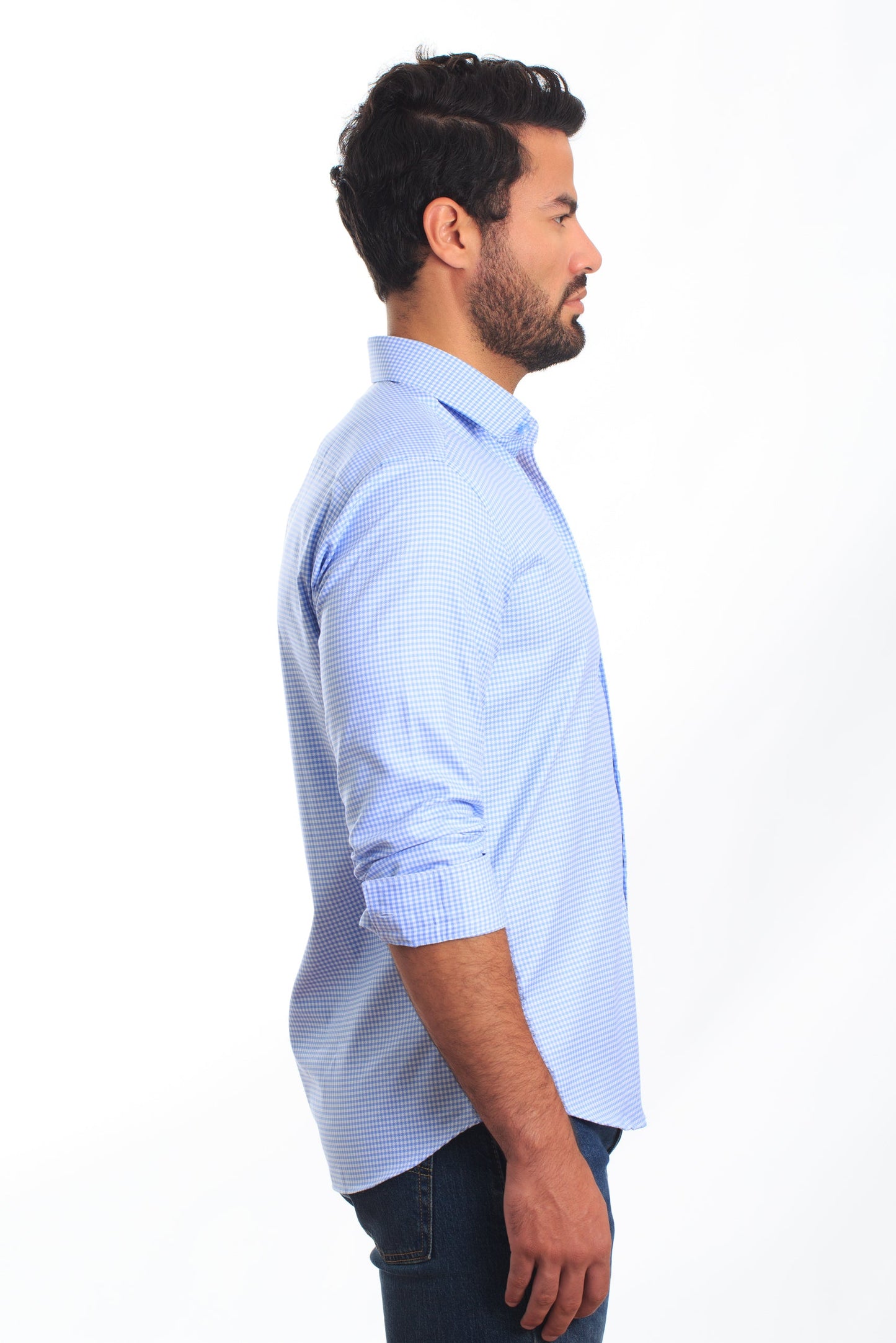 Light Blue Long Sleeve Shirt T-6853 Side