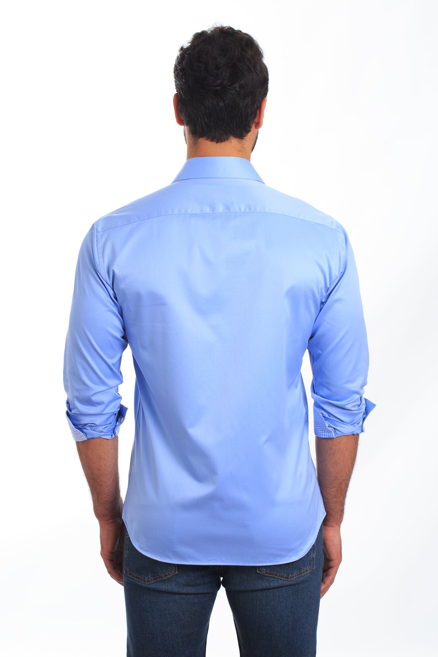 Blue Long Sleeve Shirt T-6855 Back