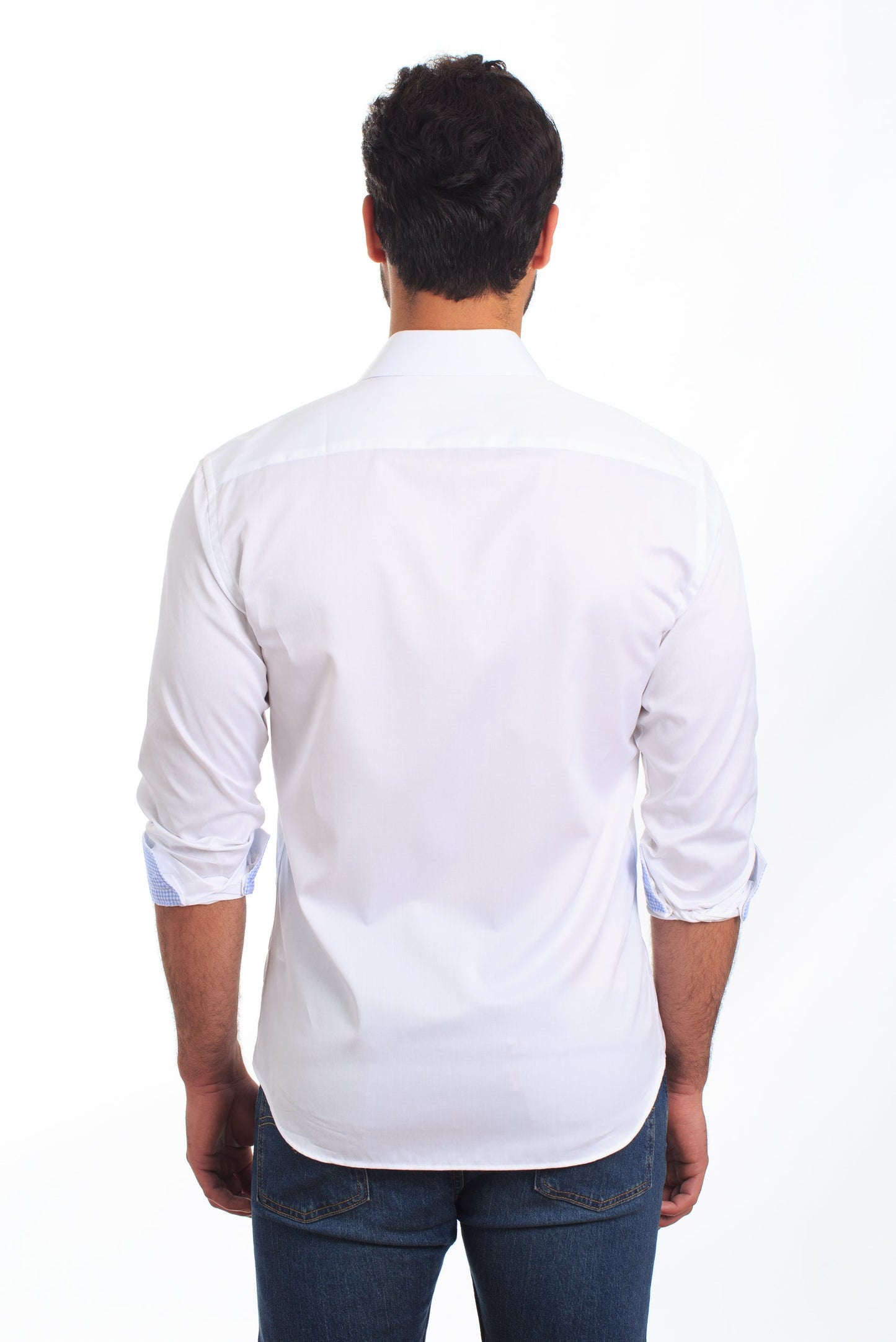 White Long Sleeve Shirt T-6856 Back