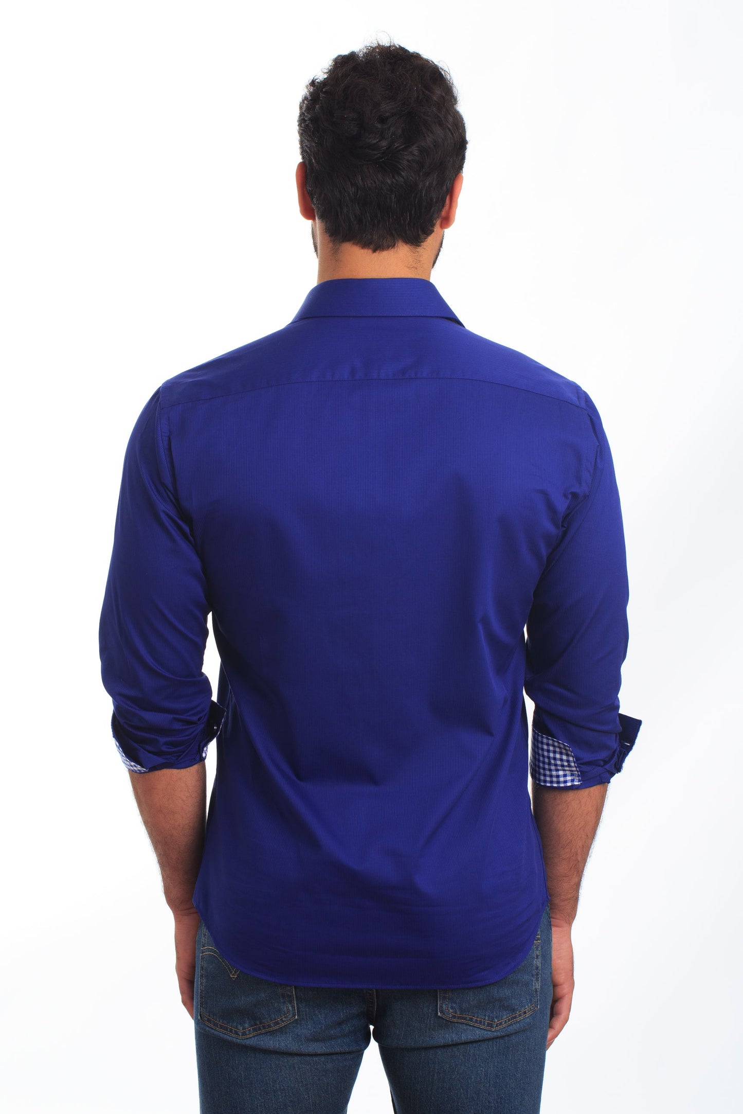 Blue Long Sleeve Shirt T-6861 Back
