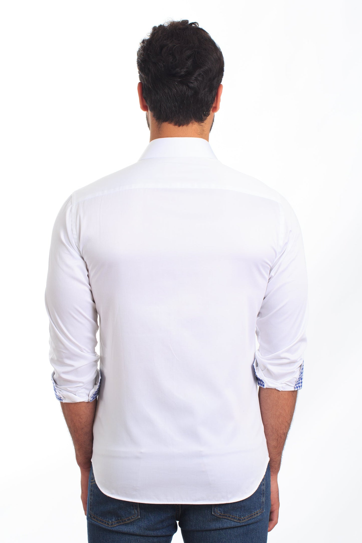 White Long Sleeve Shirt T-6862 Back