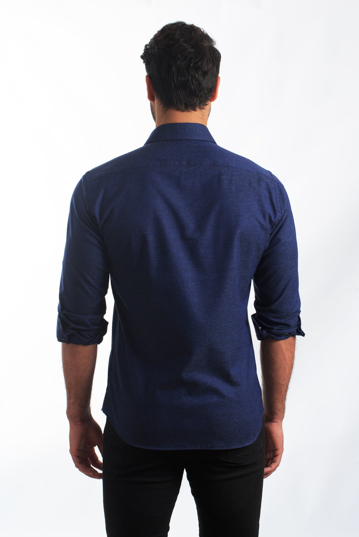 Dark Blue Long Sleeve Shirt T-6863 Back