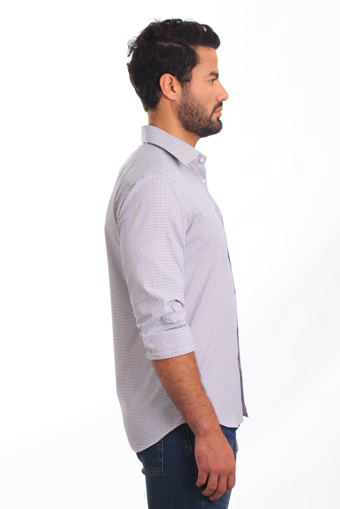 White Long Sleeve Shirt T-6864 Side