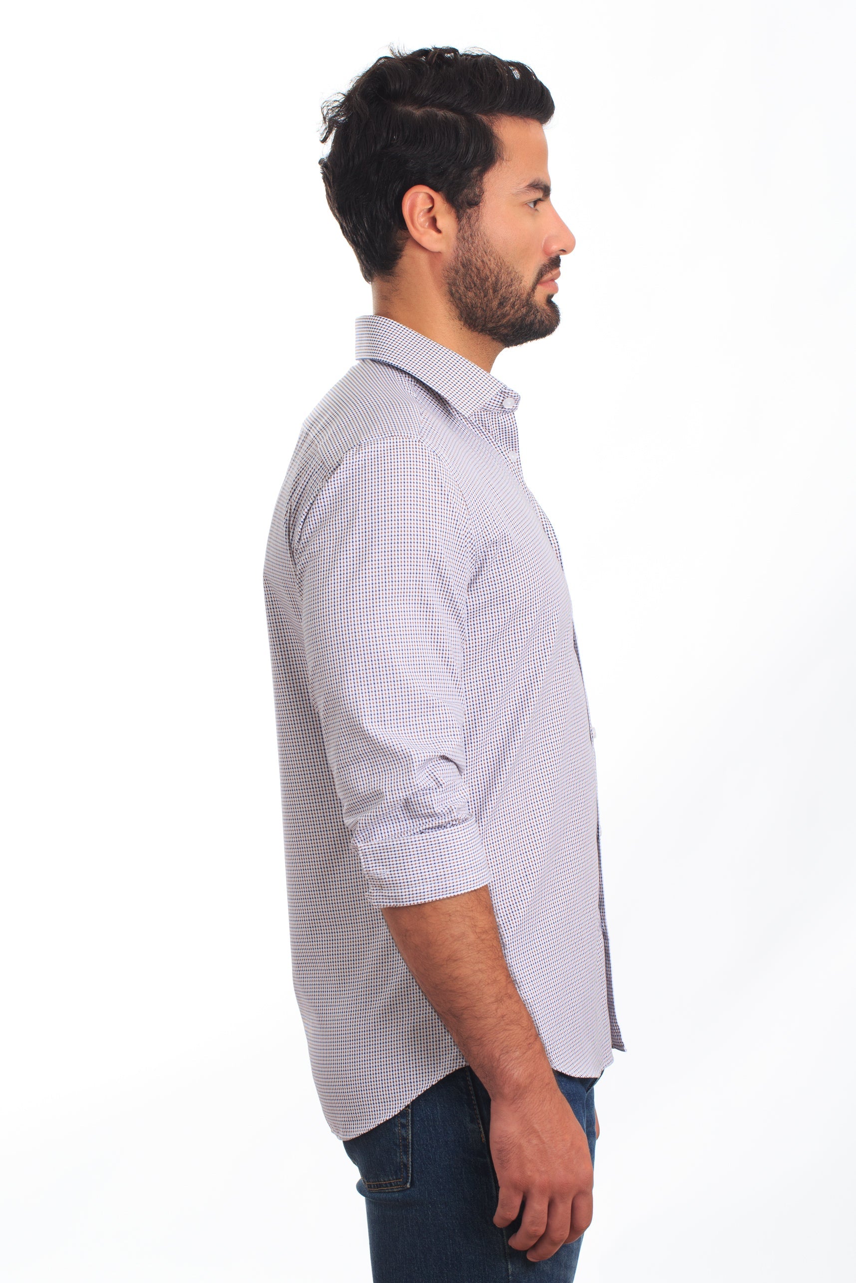 White Long Sleeve Shirt T-6864 Side