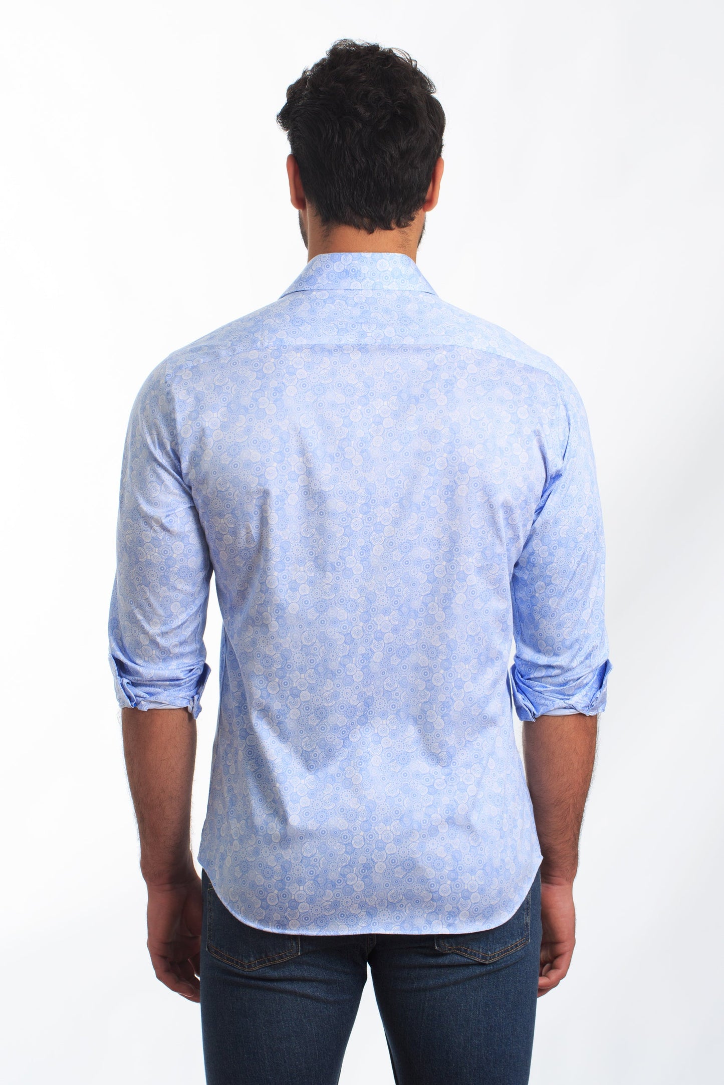 Baby Blue Long Sleeve Shirt T-6872 Back