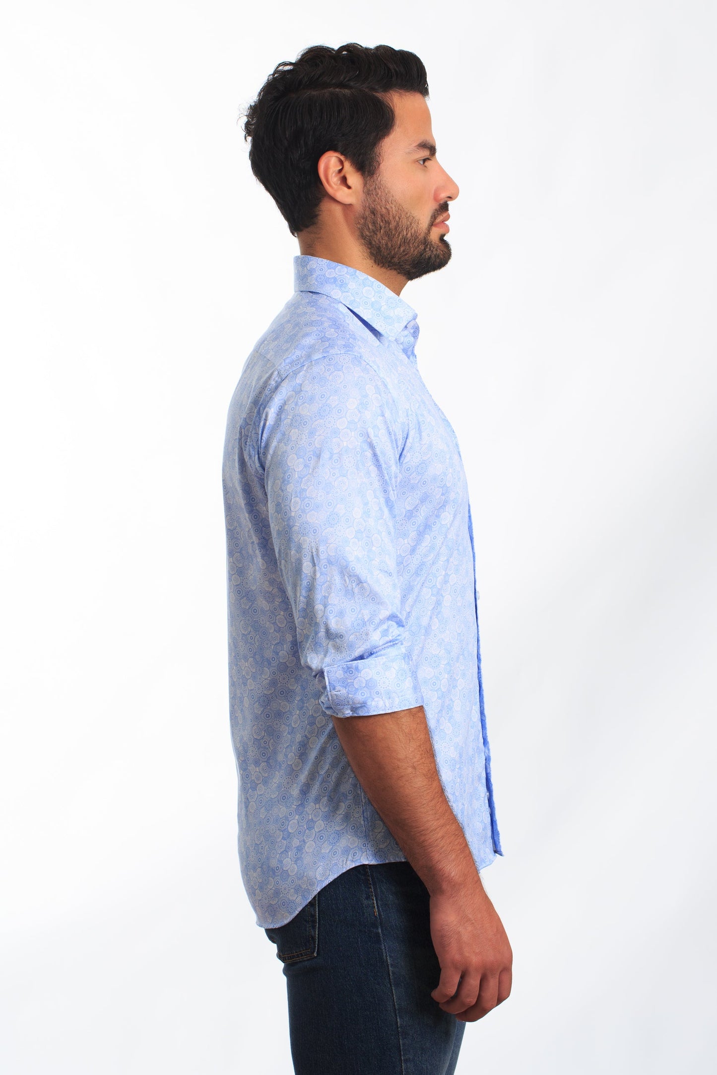 Baby Blue Long Sleeve Shirt T-6872 Side