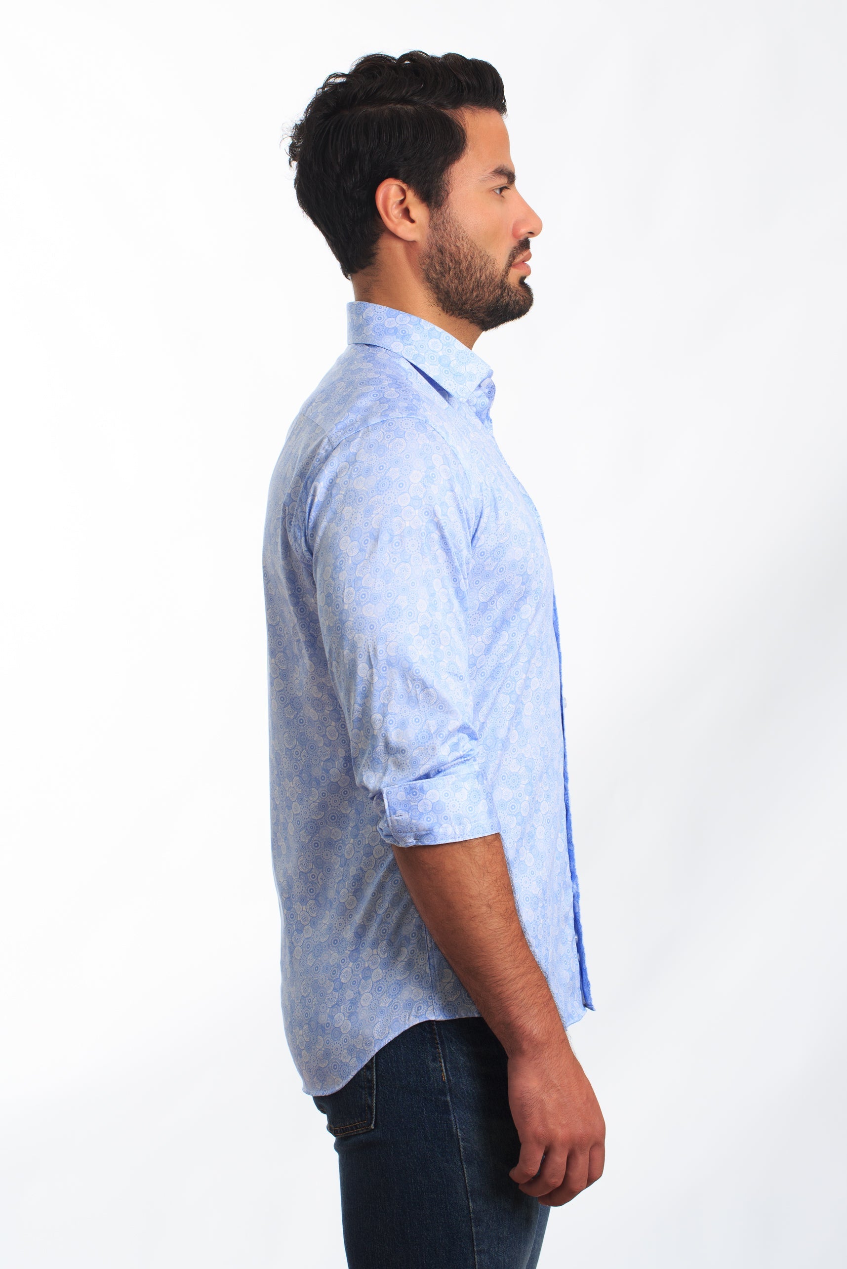 Baby Blue Long Sleeve Shirt T-6872 Side
