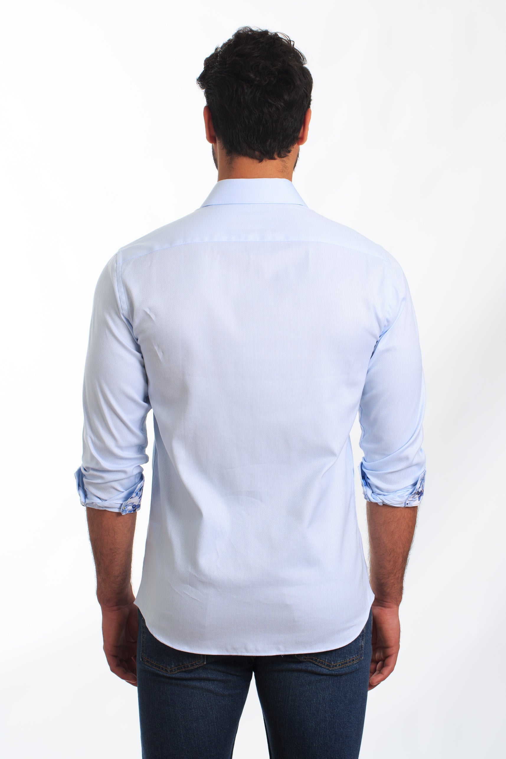 Light Blue Long Sleeve Shirt T-6875 Back