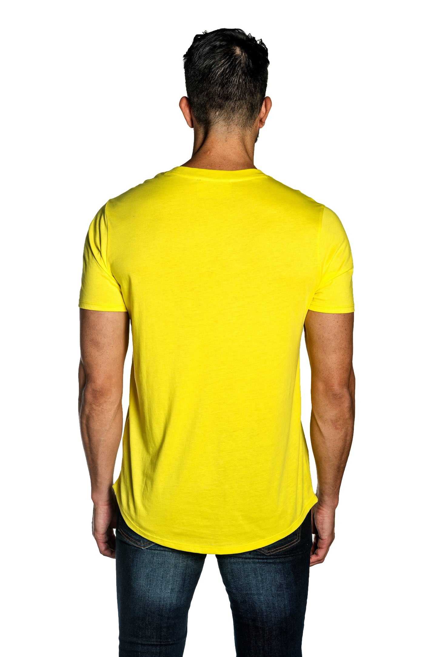 Yellow Mens Tee With Dinosaur Embroidery TEE-09.