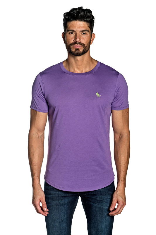 Purple Mens Tee With Dinosaur Embroidery TEE-14.