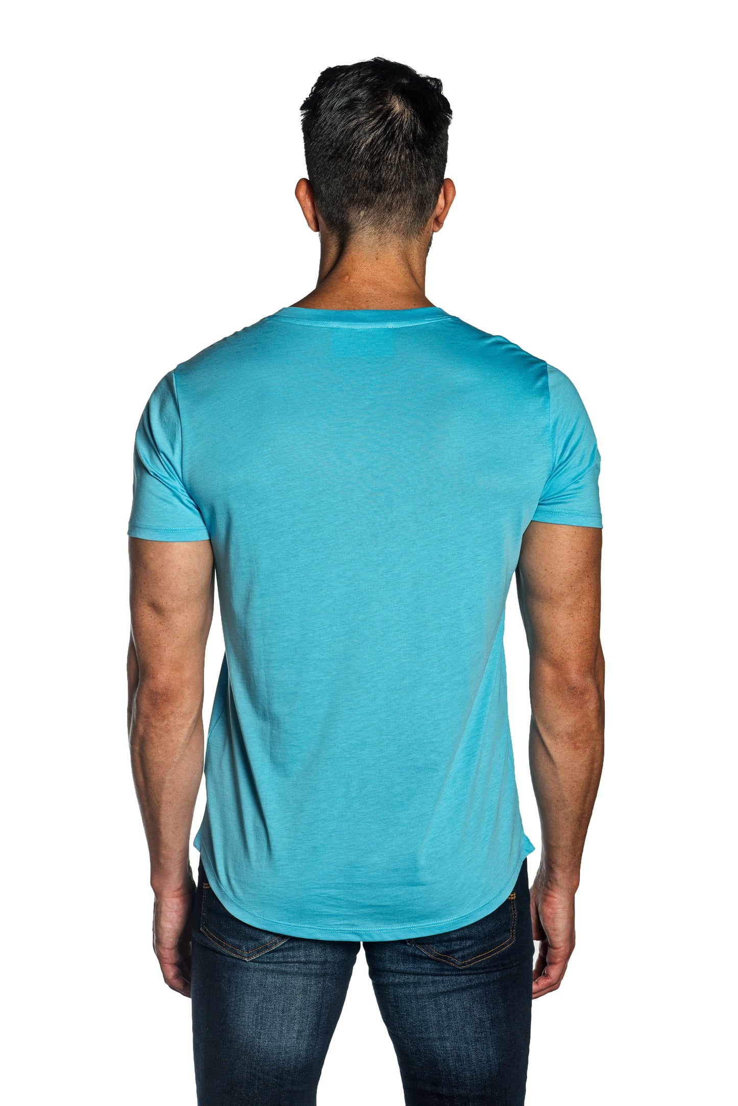 Turquoise Mens Tee With Star Embroidery TEE-22.
