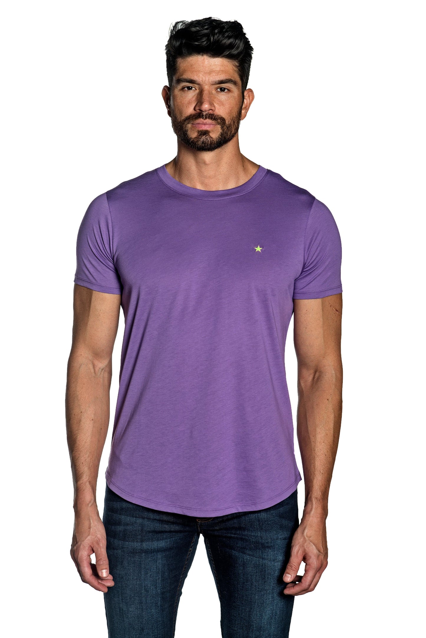 Purple Mens Tee With Star Embroidery TEE-24.