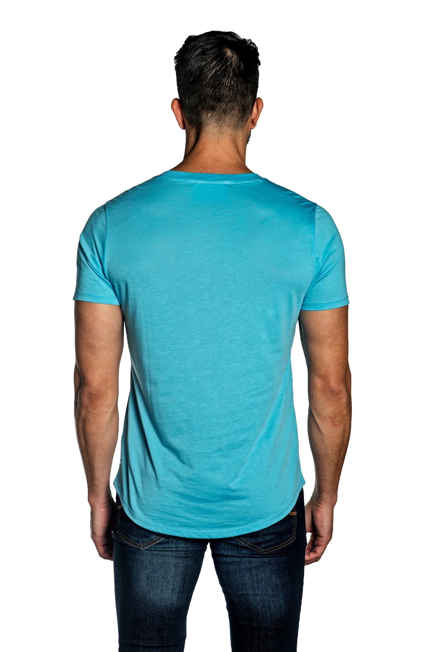 Turquoise Mens Tee With Lightning Embroidery TEE-32.
