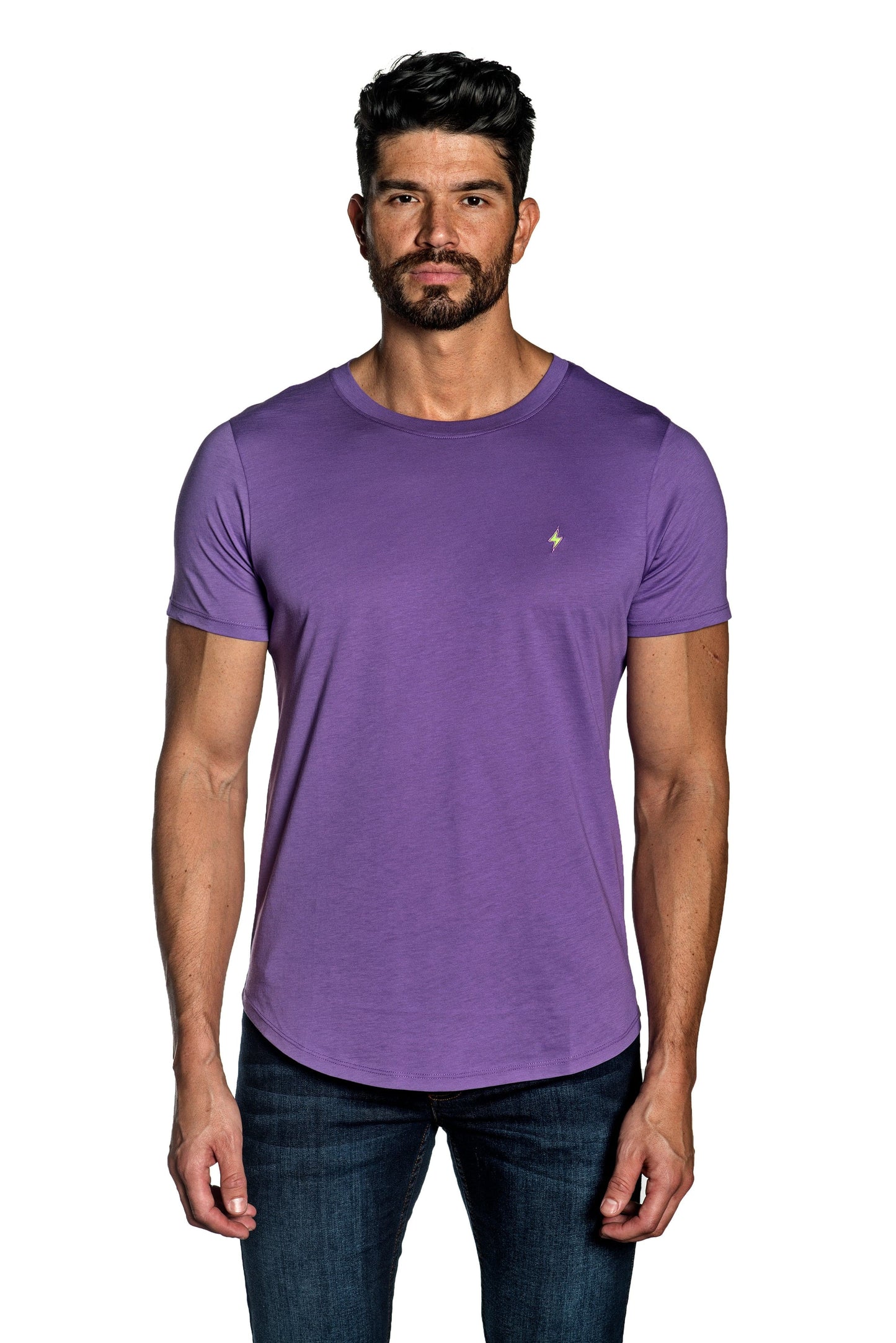 Purple Mens Tee With Lightning Embroidery TEE-34.