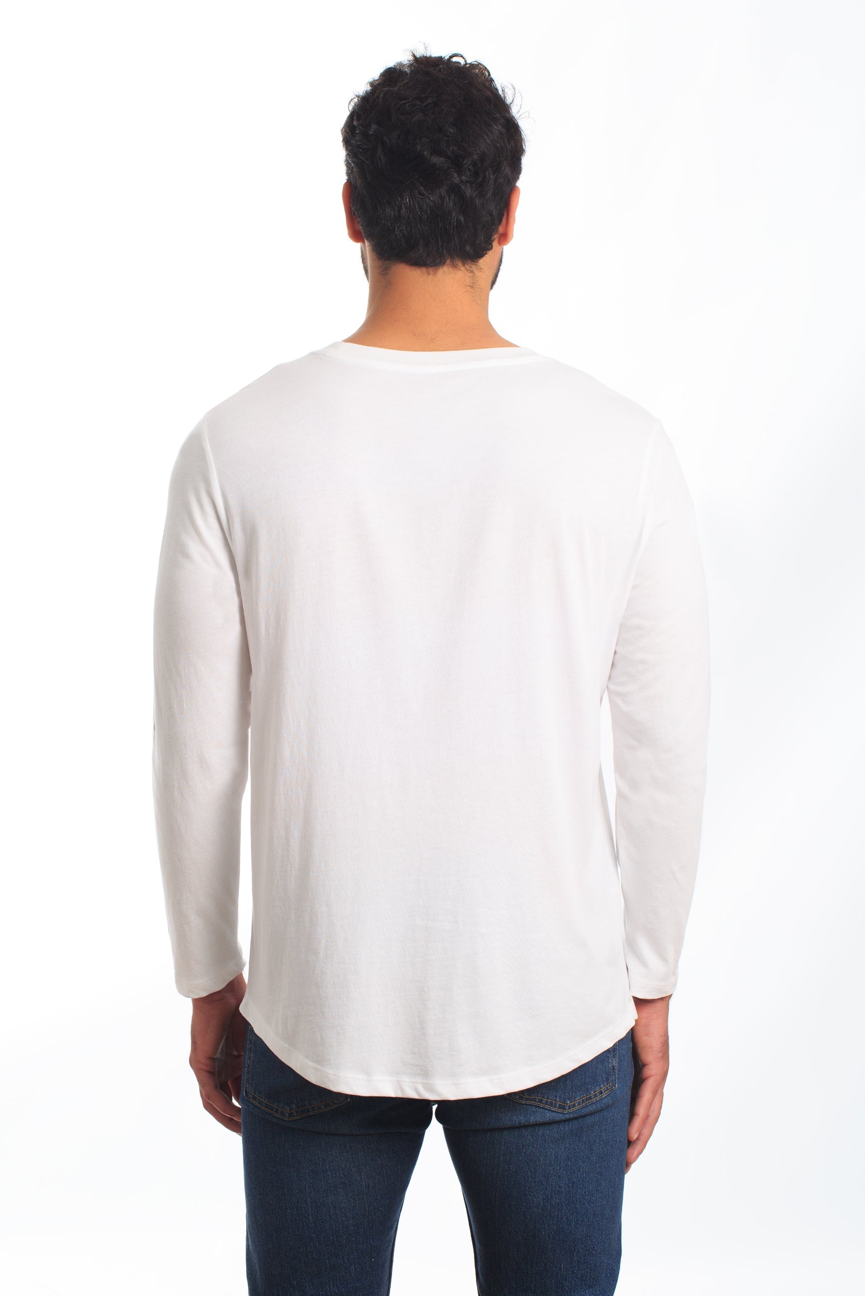 White Long Sleeve T-Shirt TEL-108 Back