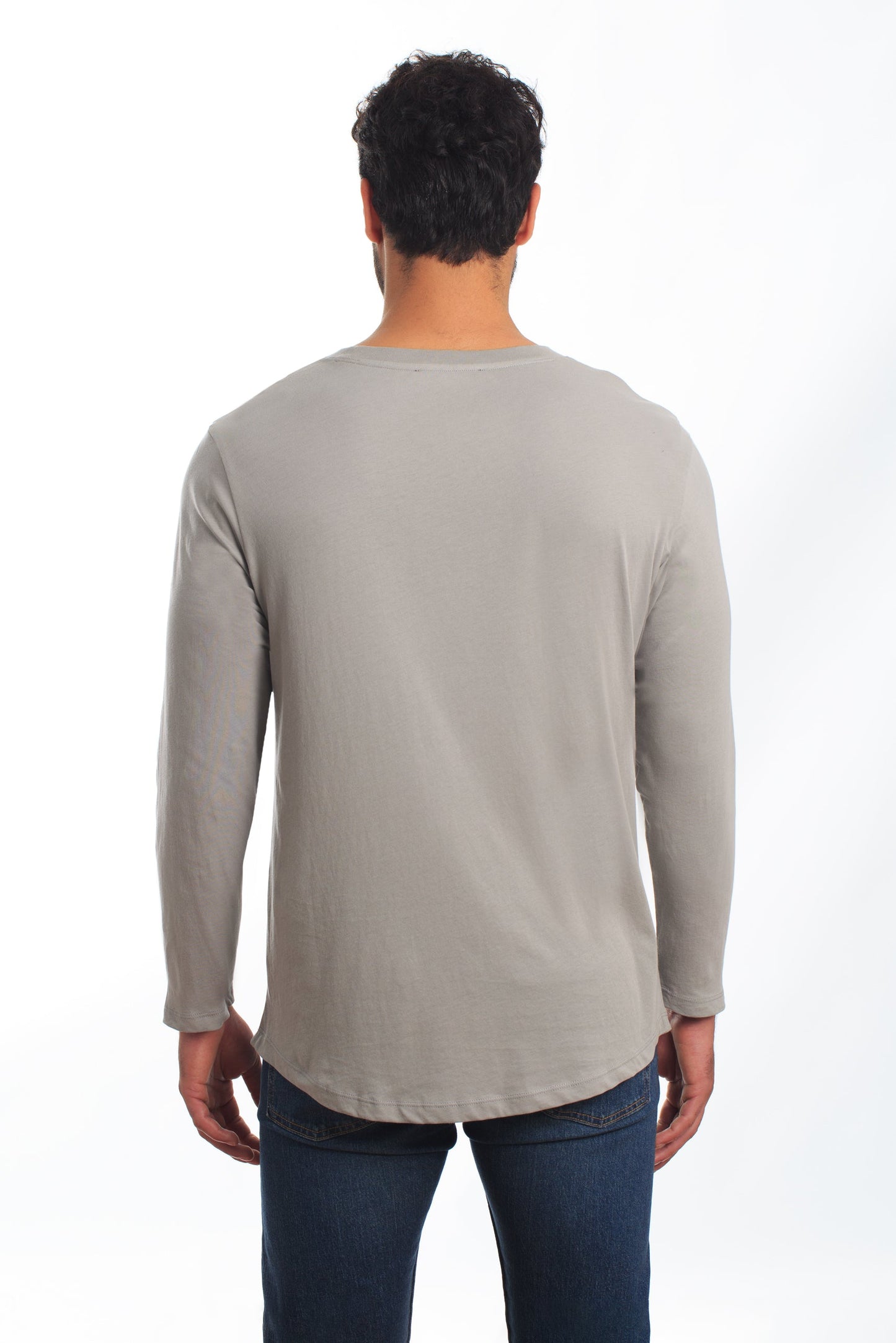 Grey Long Sleeve T-Shirt TEL-110 Back