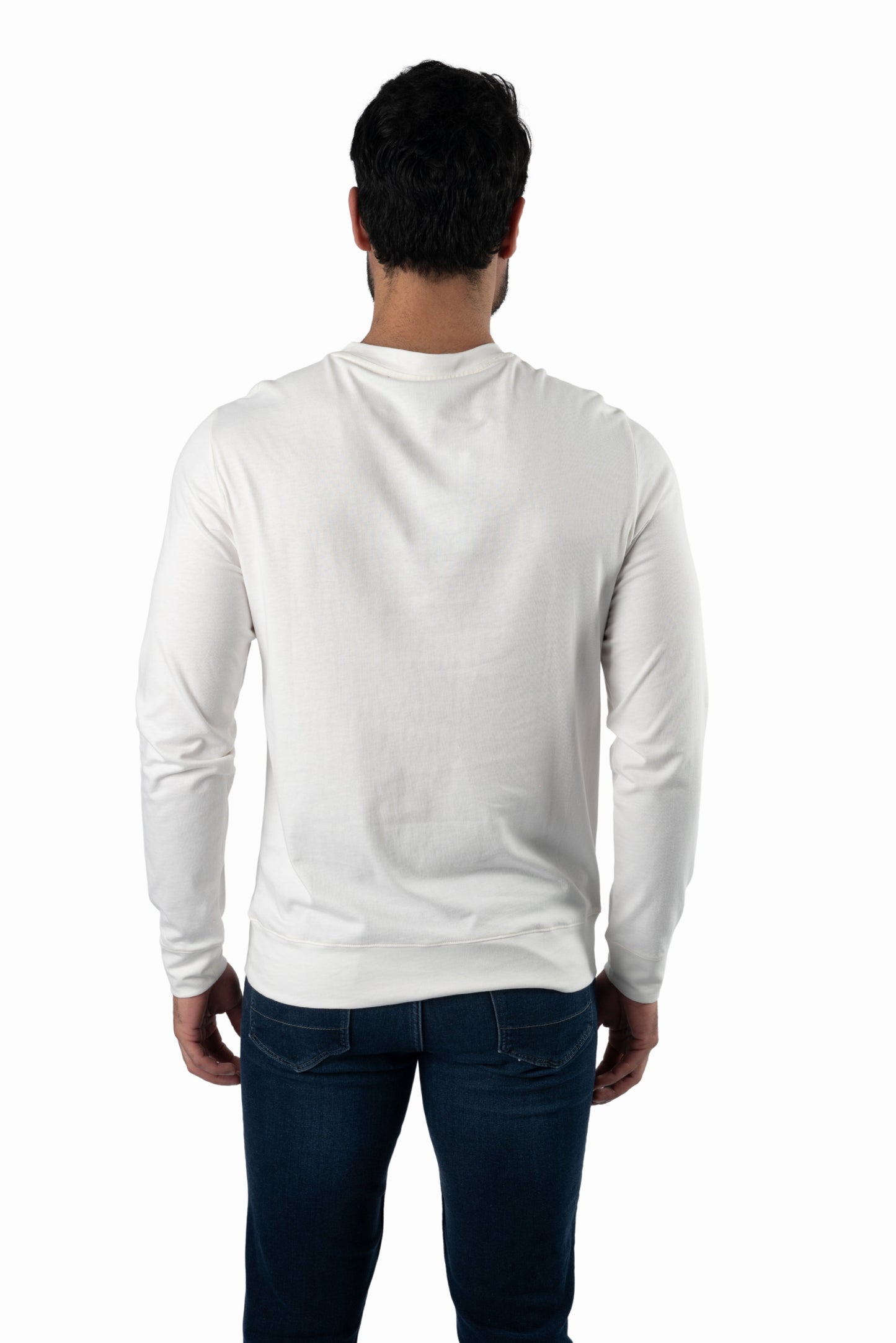 Cream Long Sleeve Crewneck CR-9243 Back