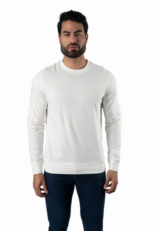 Cream Long Sleeve Crewneck CR-9243 Front