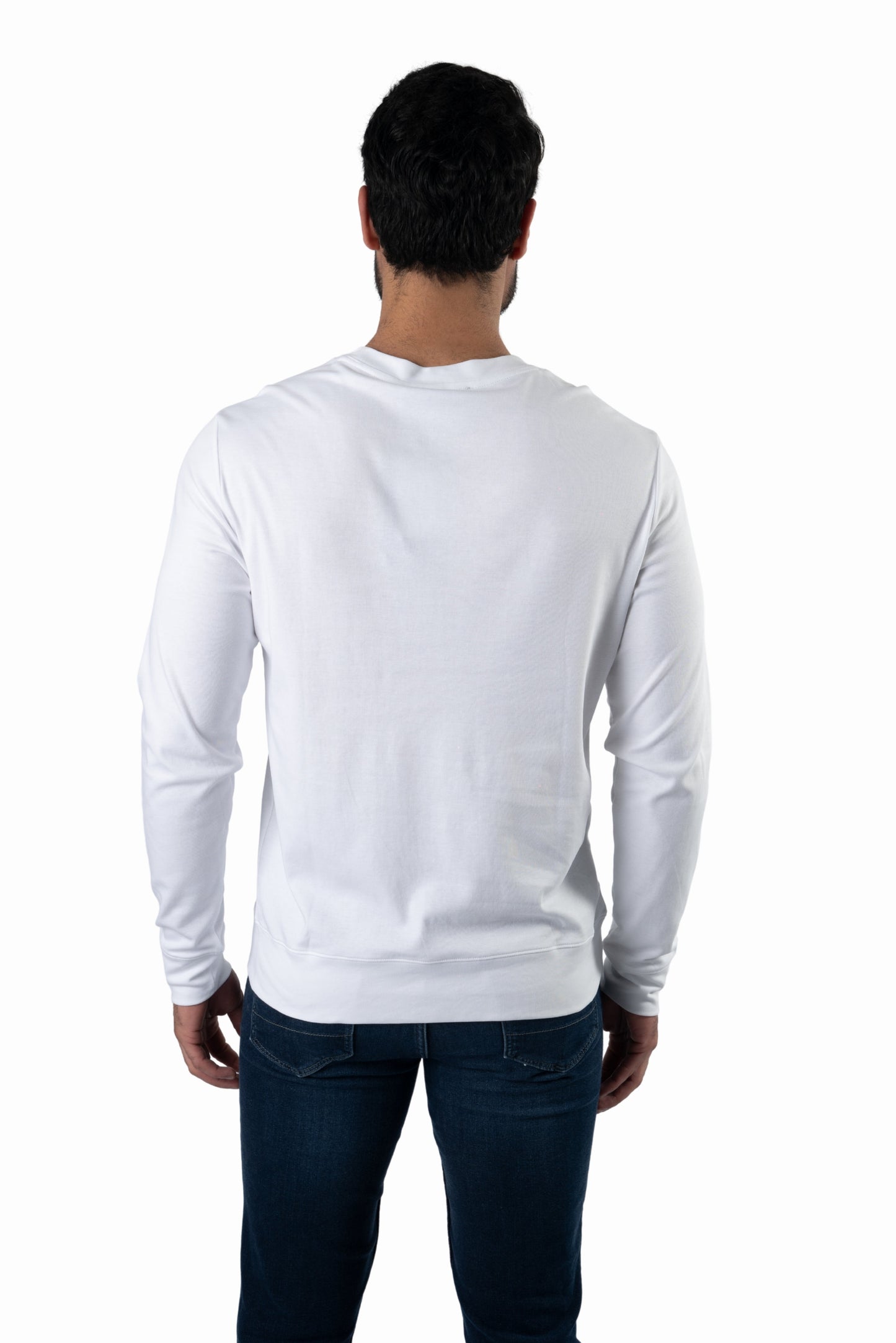 Grey Long Sleeve Crewneck CR-9246 Back