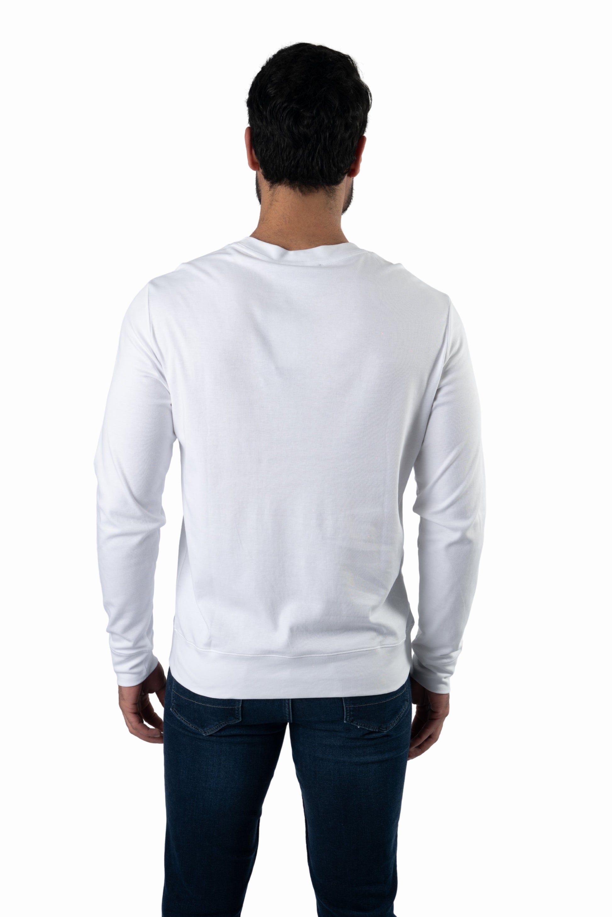 Grey Long Sleeve Crewneck CR-9246 Back